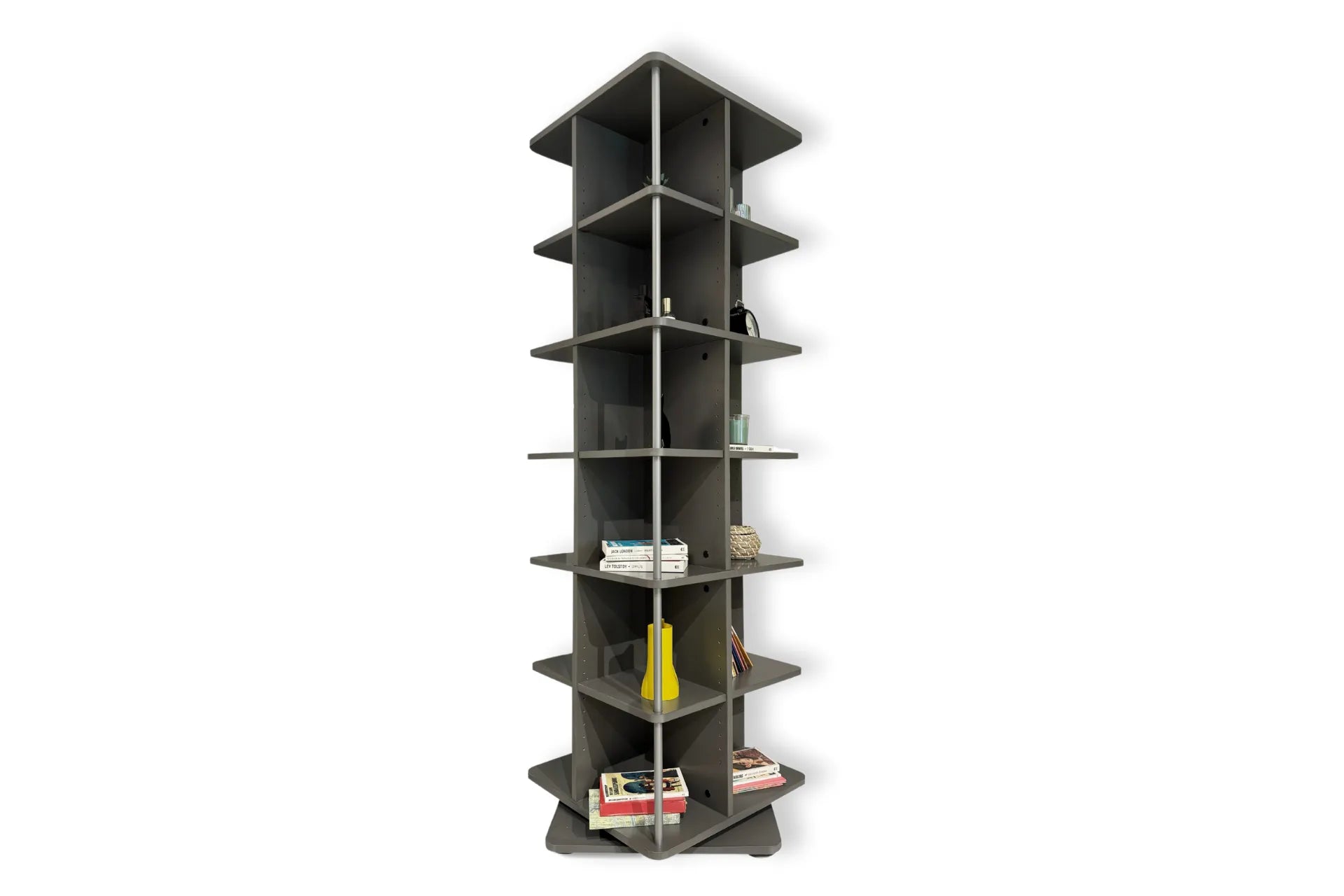 Astrum 6 Tier Rotating Mechanism Bookcase - Anthracite