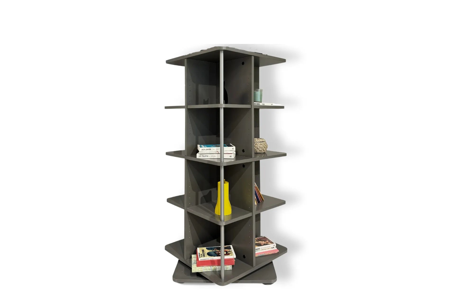 Astrum 4 Tier Rotating Mechanism Bookcase - Anthracite