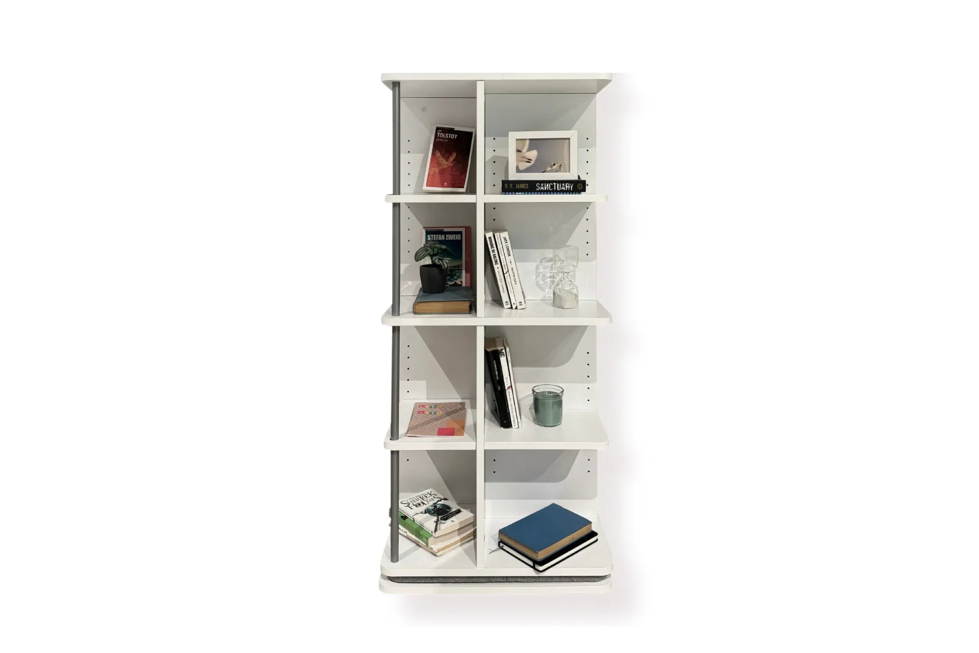 Astrum 4 Tier Rotating Mechanism Bookcase - Ecru