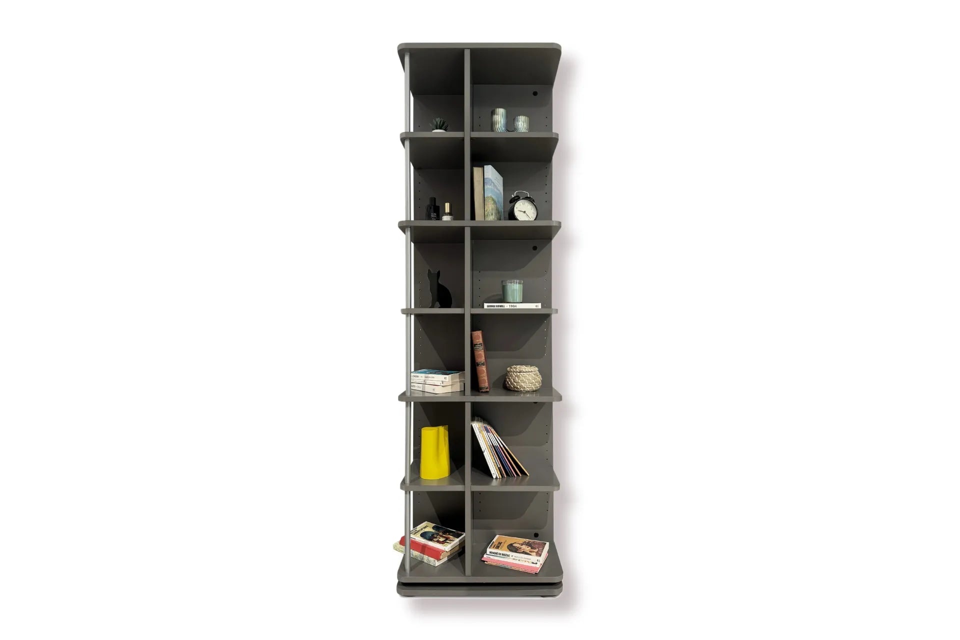 Astrum 6 Tier Rotating Mechanism Bookcase - Anthracite
