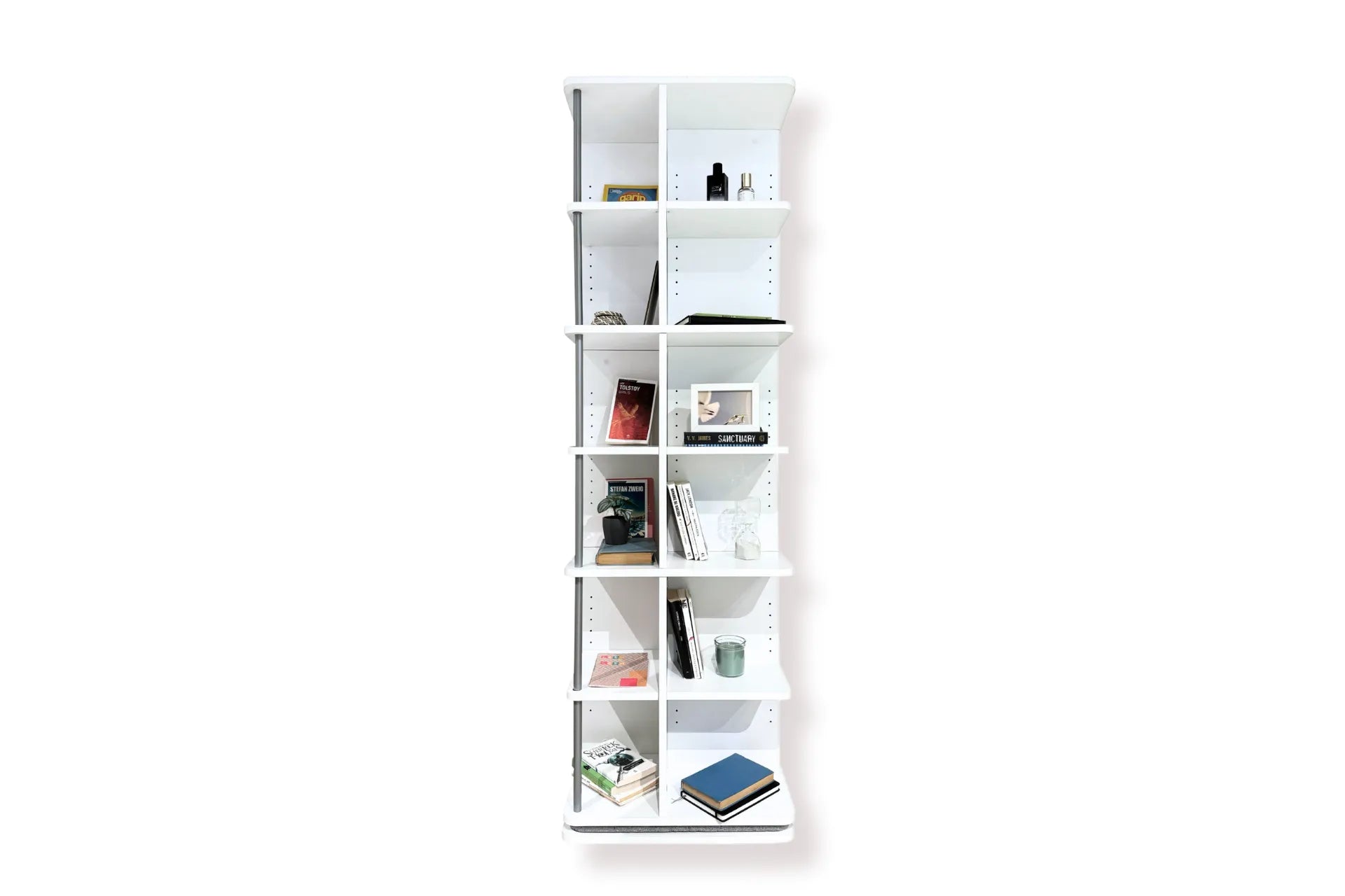 Astrum 6 Tier Rotating Mechanism Bookcase - White
