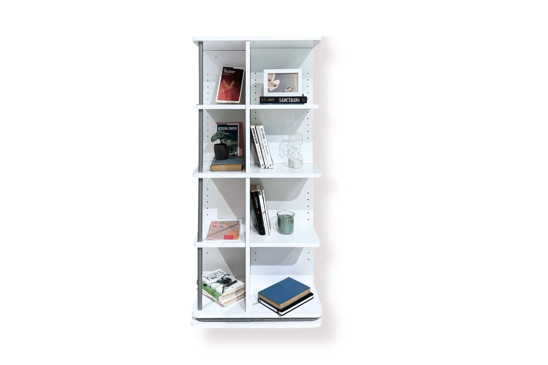 Astrum 4 Tier Rotating Mechanism Bookcase - White
