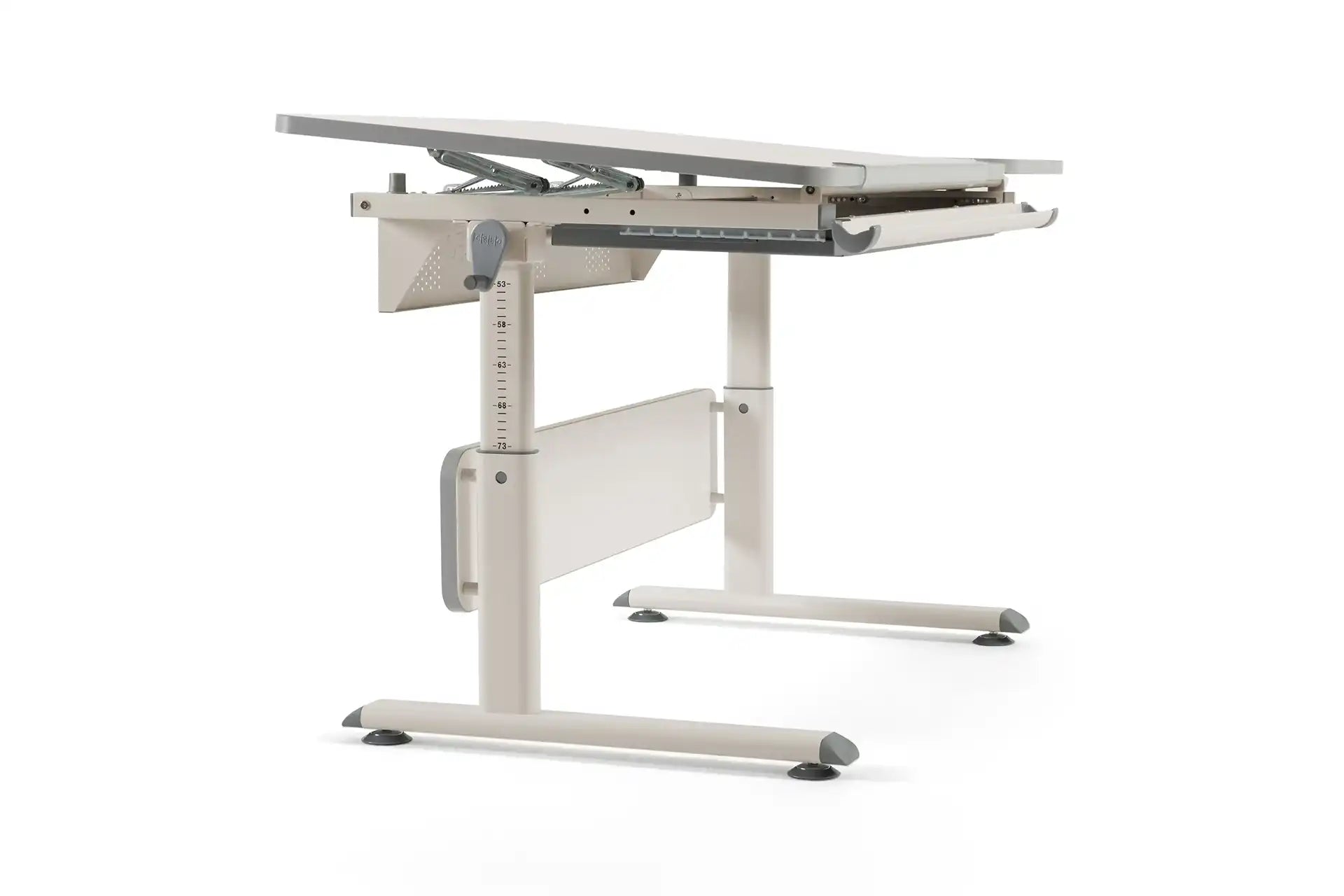 Vega Simple Desk - Ecru / Gray