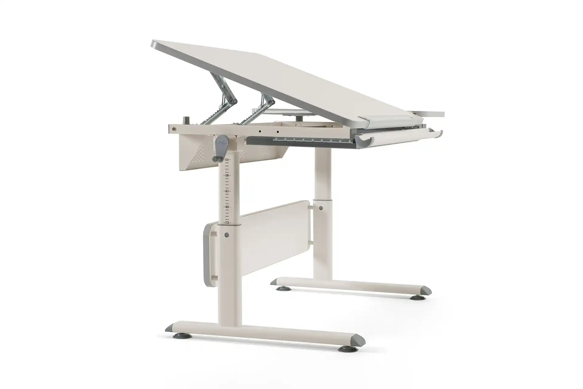 Vega Simple Desk - Ecru / Gray