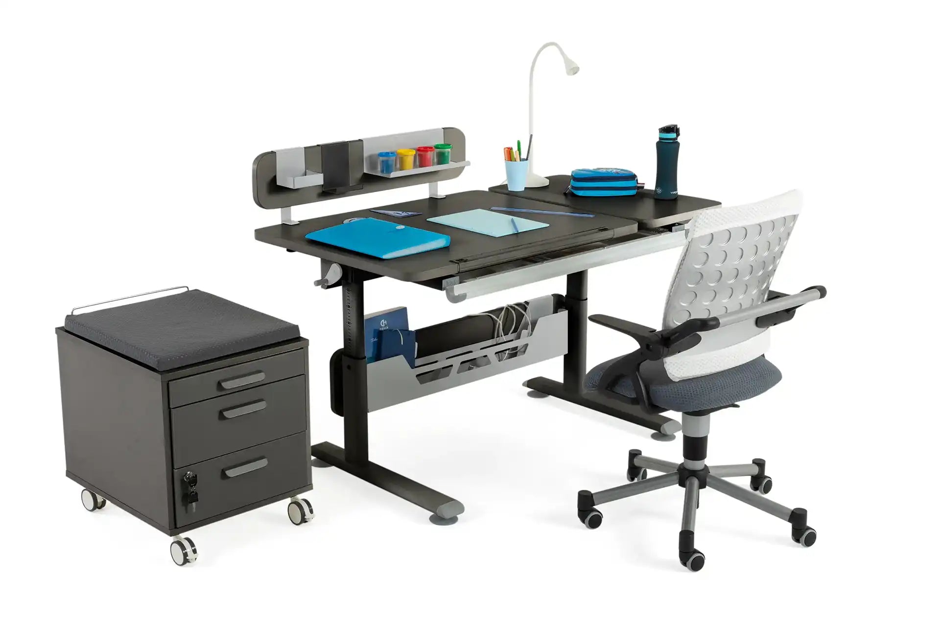 Vega Deluxe Desk Set - Anthracite / Gray