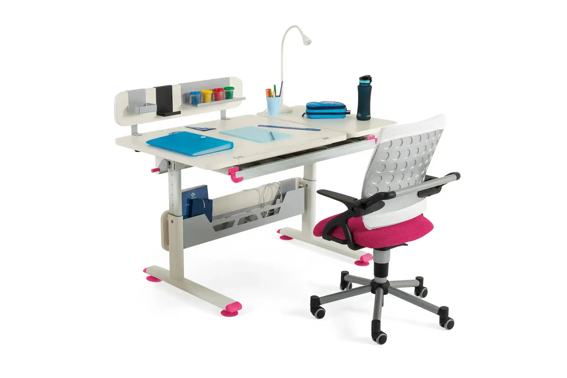 Vega Advanced Desk Set - Ecru / Fuchsia