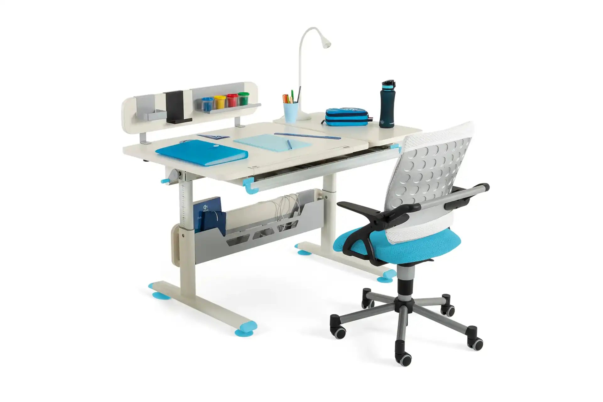 Vega Advanced Desk Set - Ecru / Blue