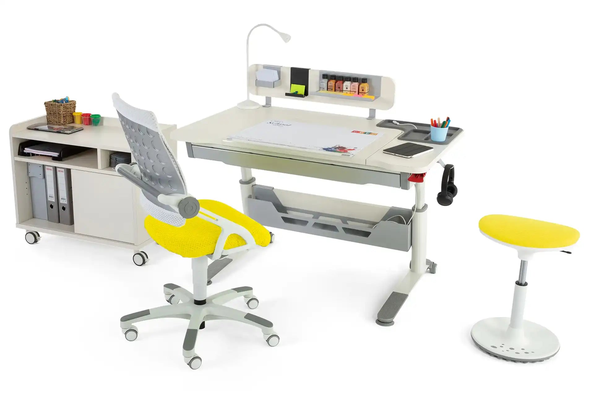 Sirius Premium Plus Desk Set - Ecru / Yellow