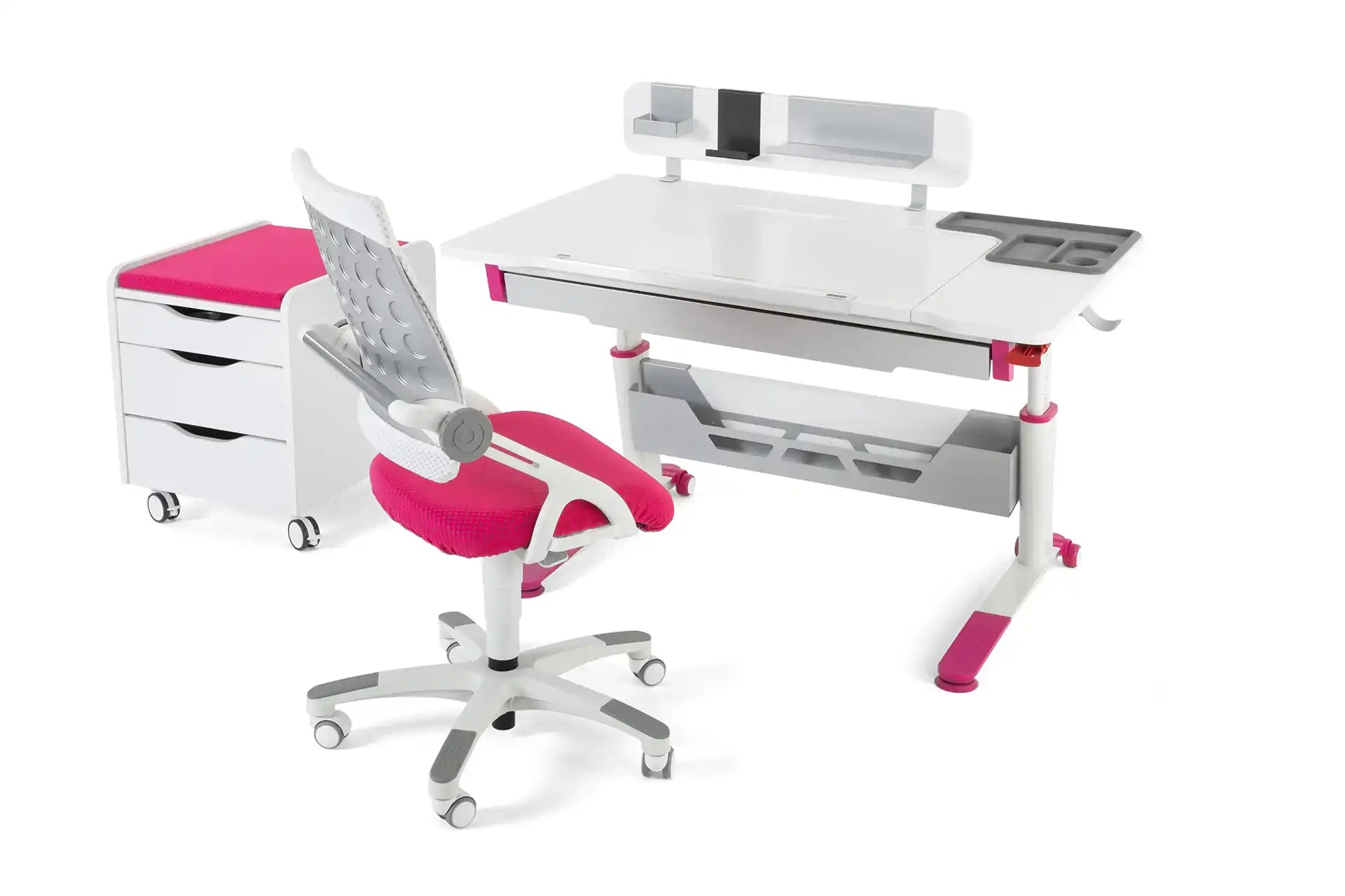 Sirius Deluxe Desk Set - White / Fuchsia