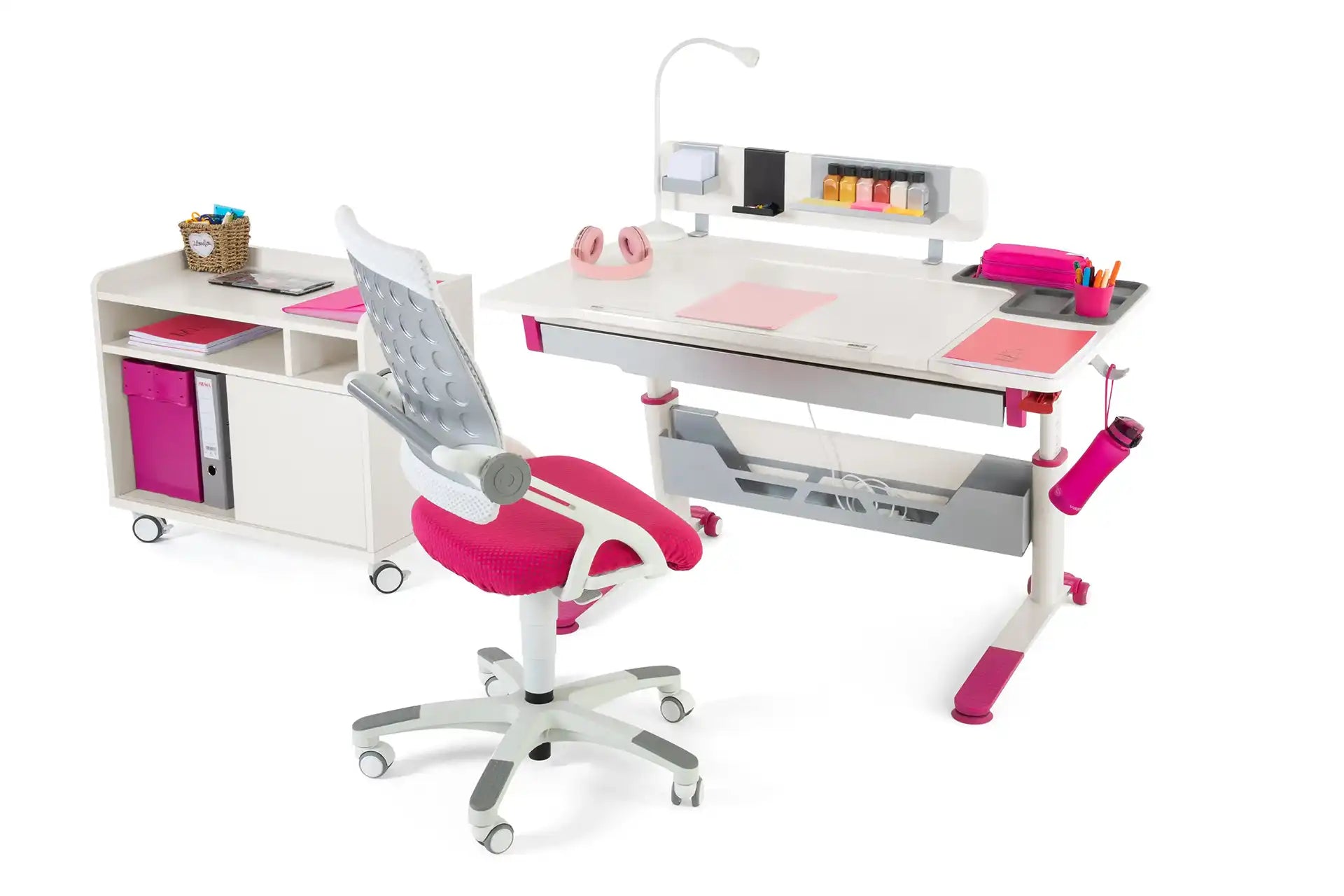 Sirius Deluxe Plus Desk Set - Ecru / Fuchsia