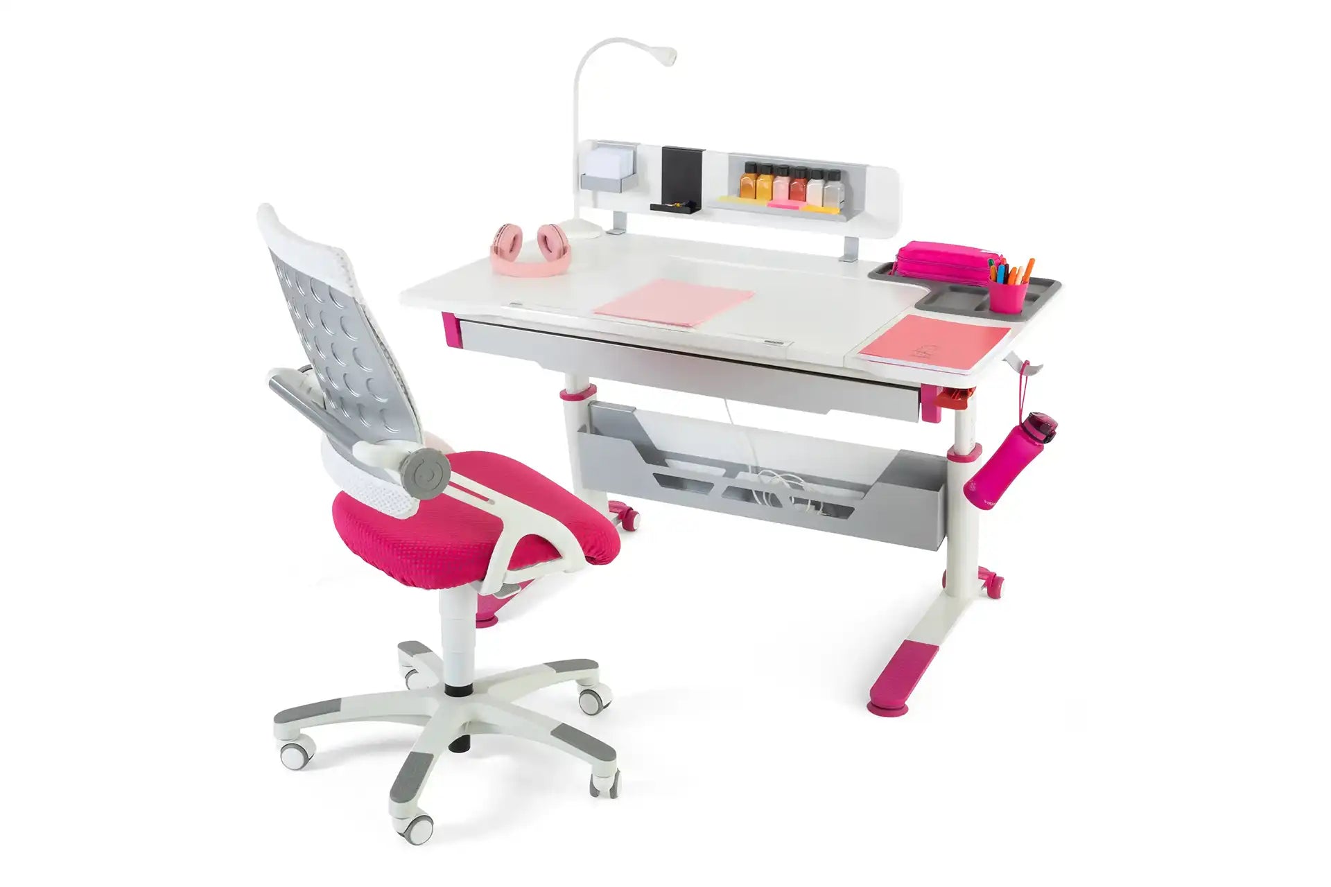 Sirius Advanced Desk Set - White / Fuchsia
