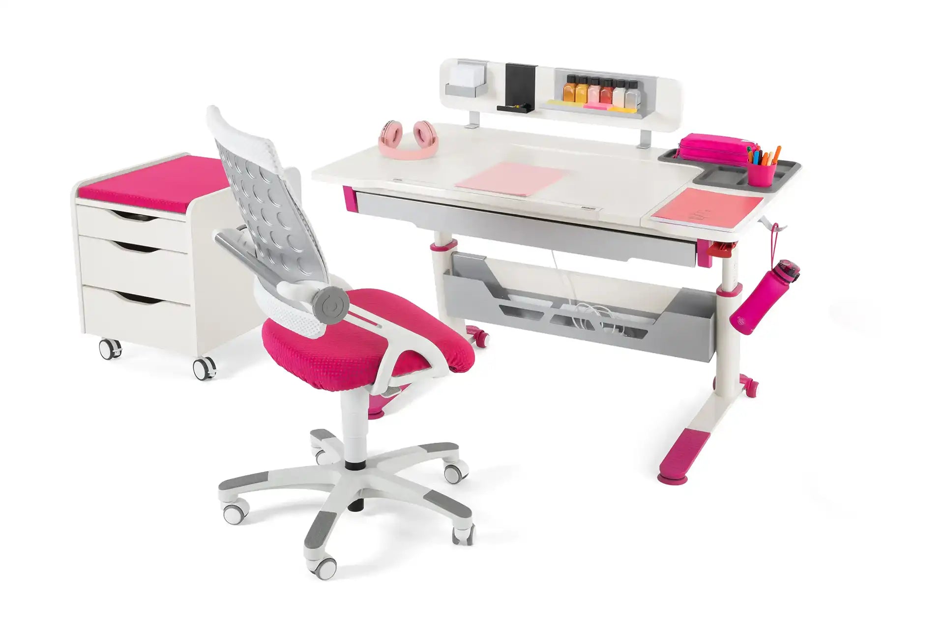 Sirius Deluxe Desk Set - Ecru / Fuchsia
