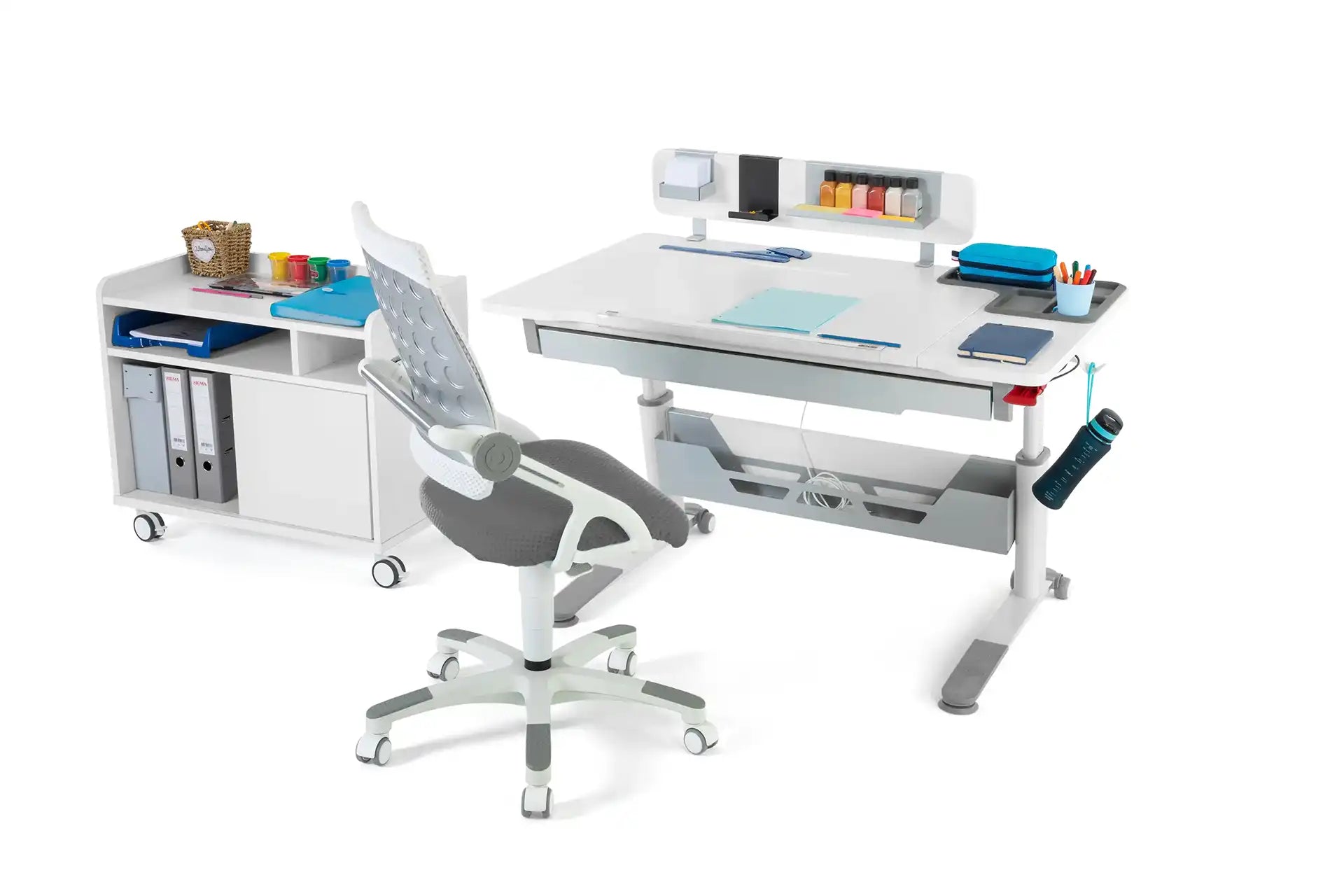 Sirius Deluxe Plus Desk Set - White / Gray