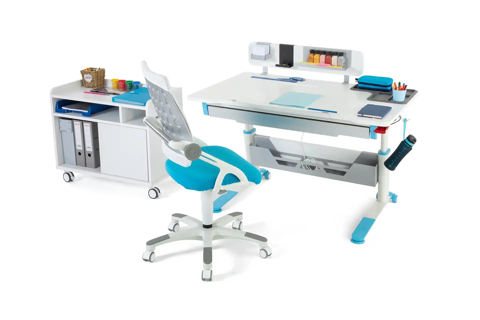 Sirius Deluxe Plus Desk Set - White / Blue