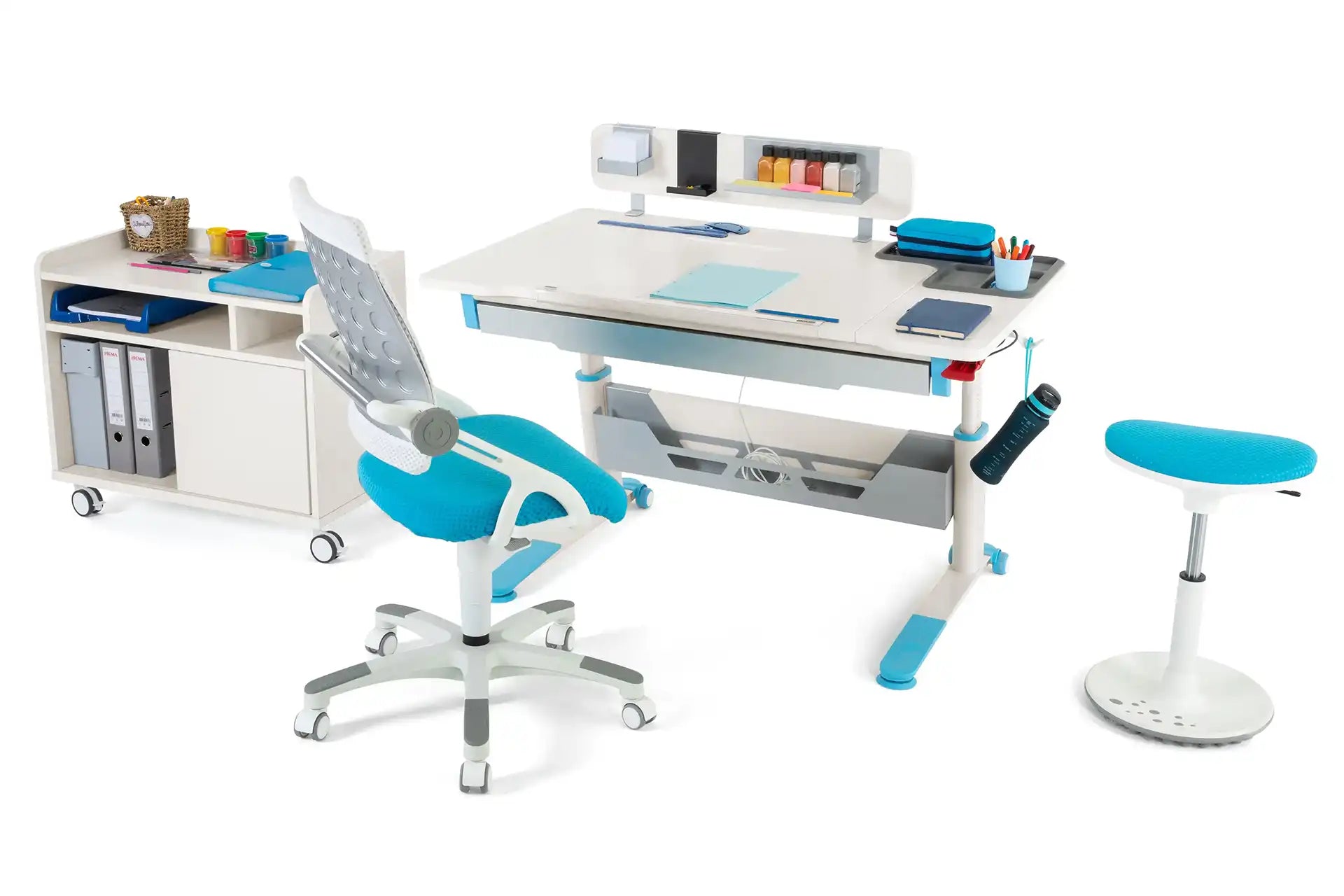Sirius Premium Plus Desk Set - Ecru / Blue