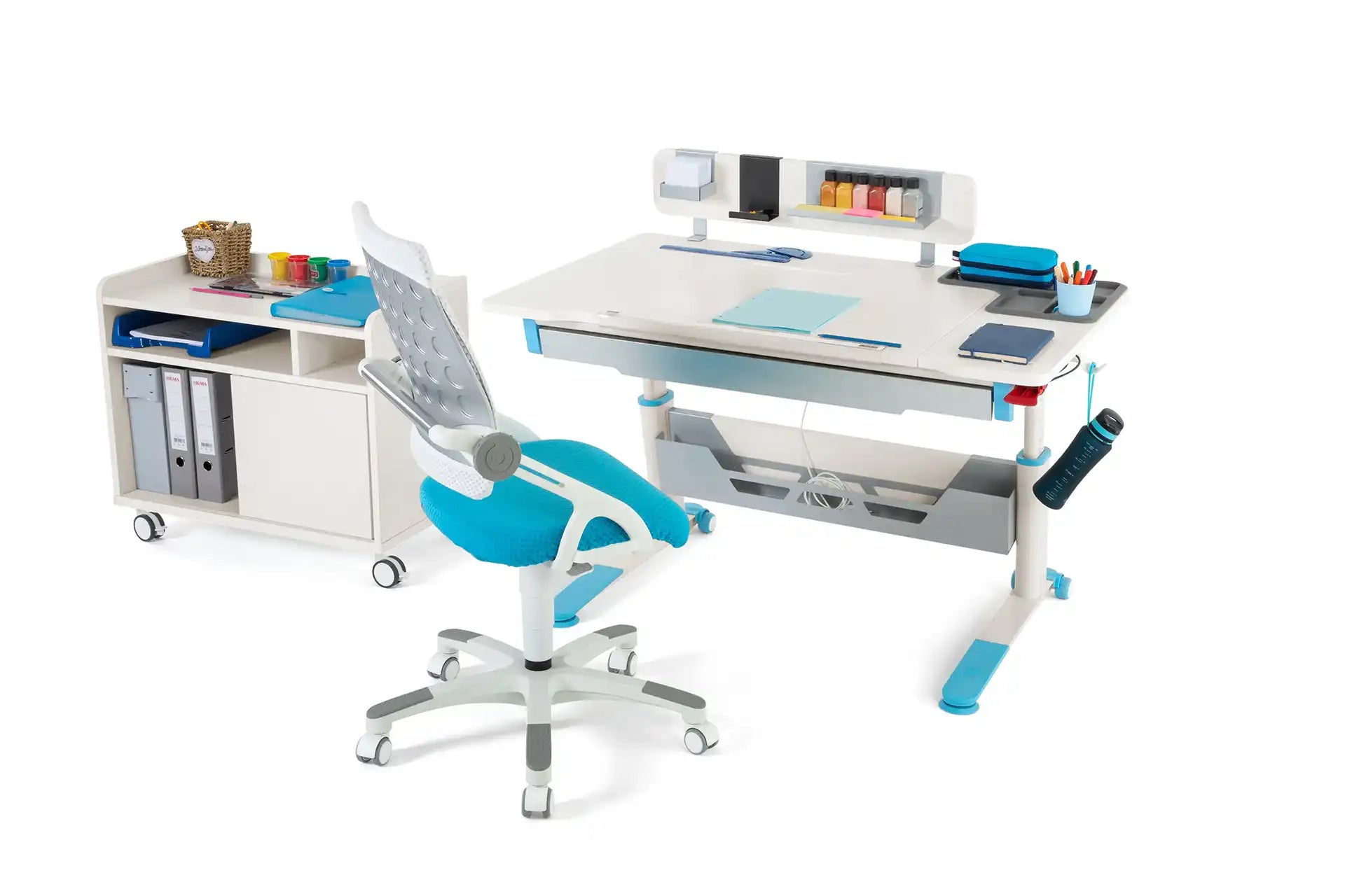 Sirius Deluxe Plus Desk Set - Ecru / Blue