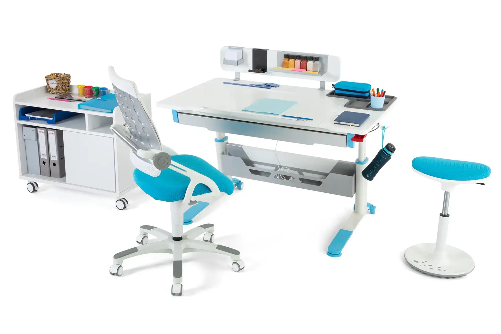 Sirius Premium Plus Desk Set - White / Blue