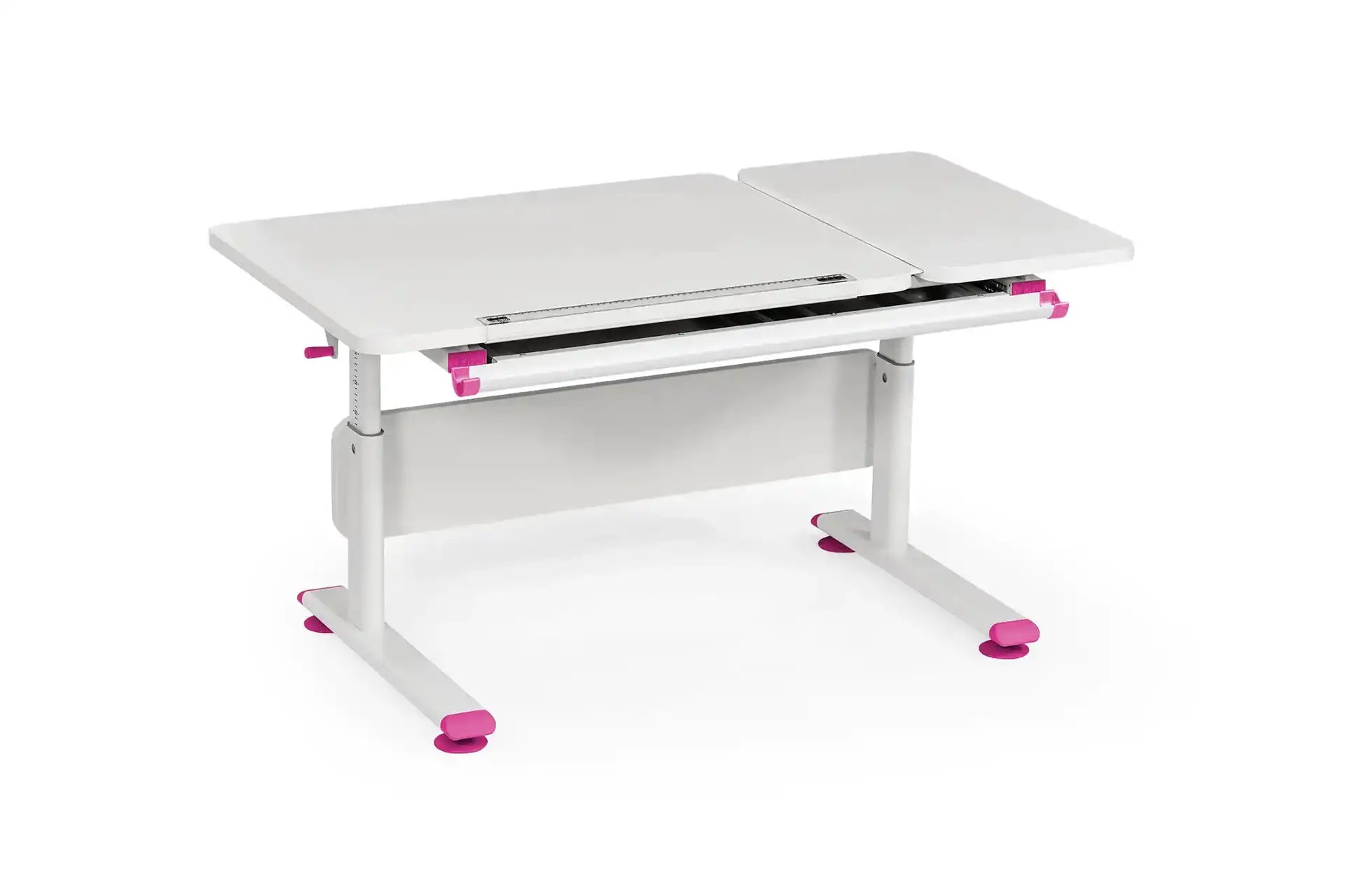 Vega Simple Desk - White / Fuchsia