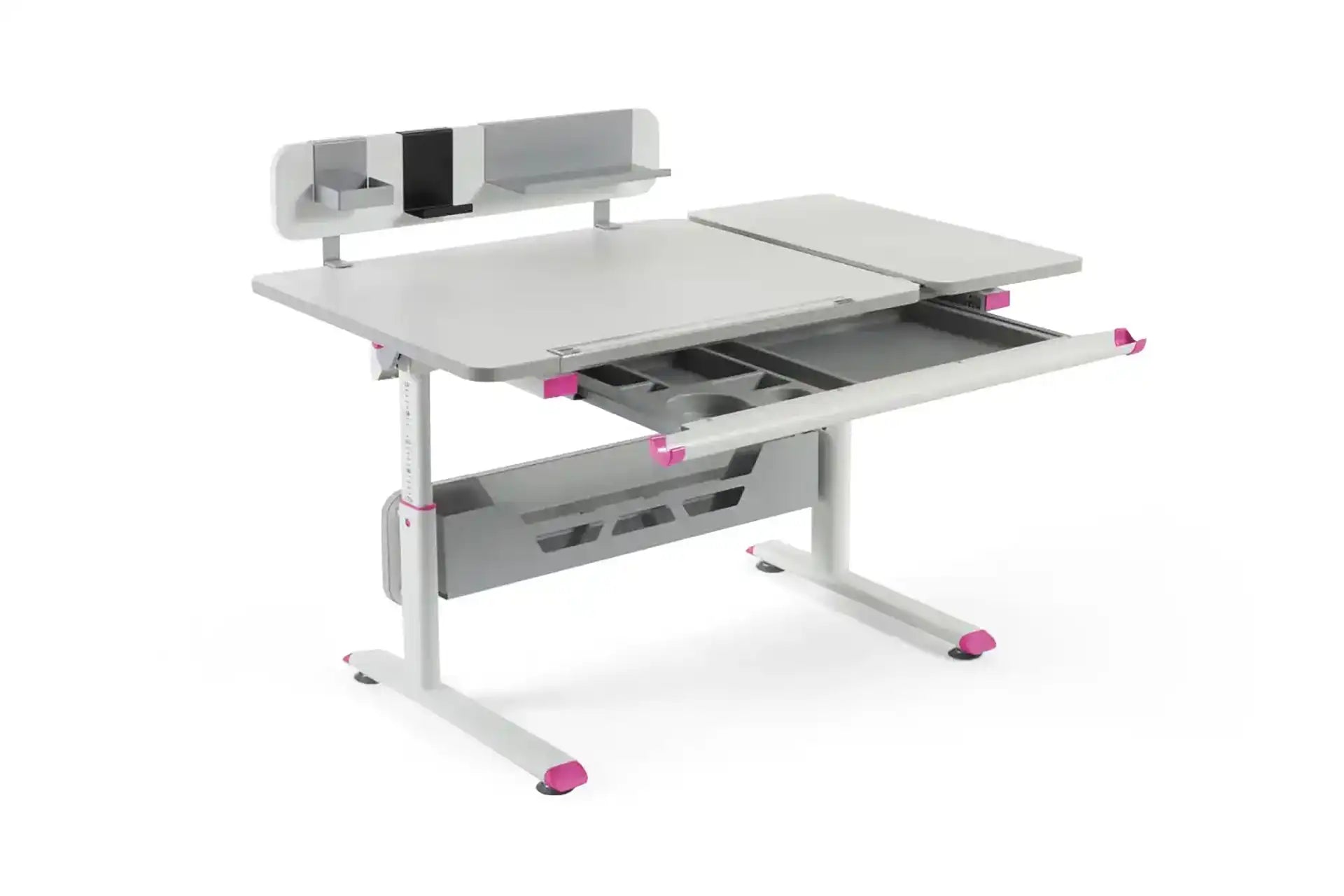 Vega Standard Desk - White / Fuchsia