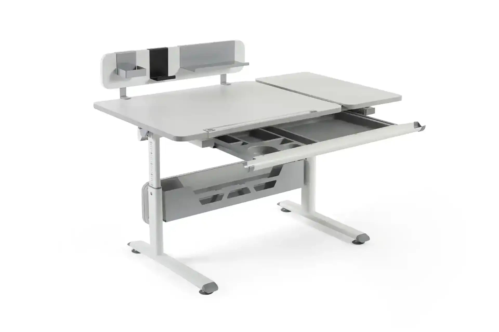 Vega Standard Desk - White / Gray