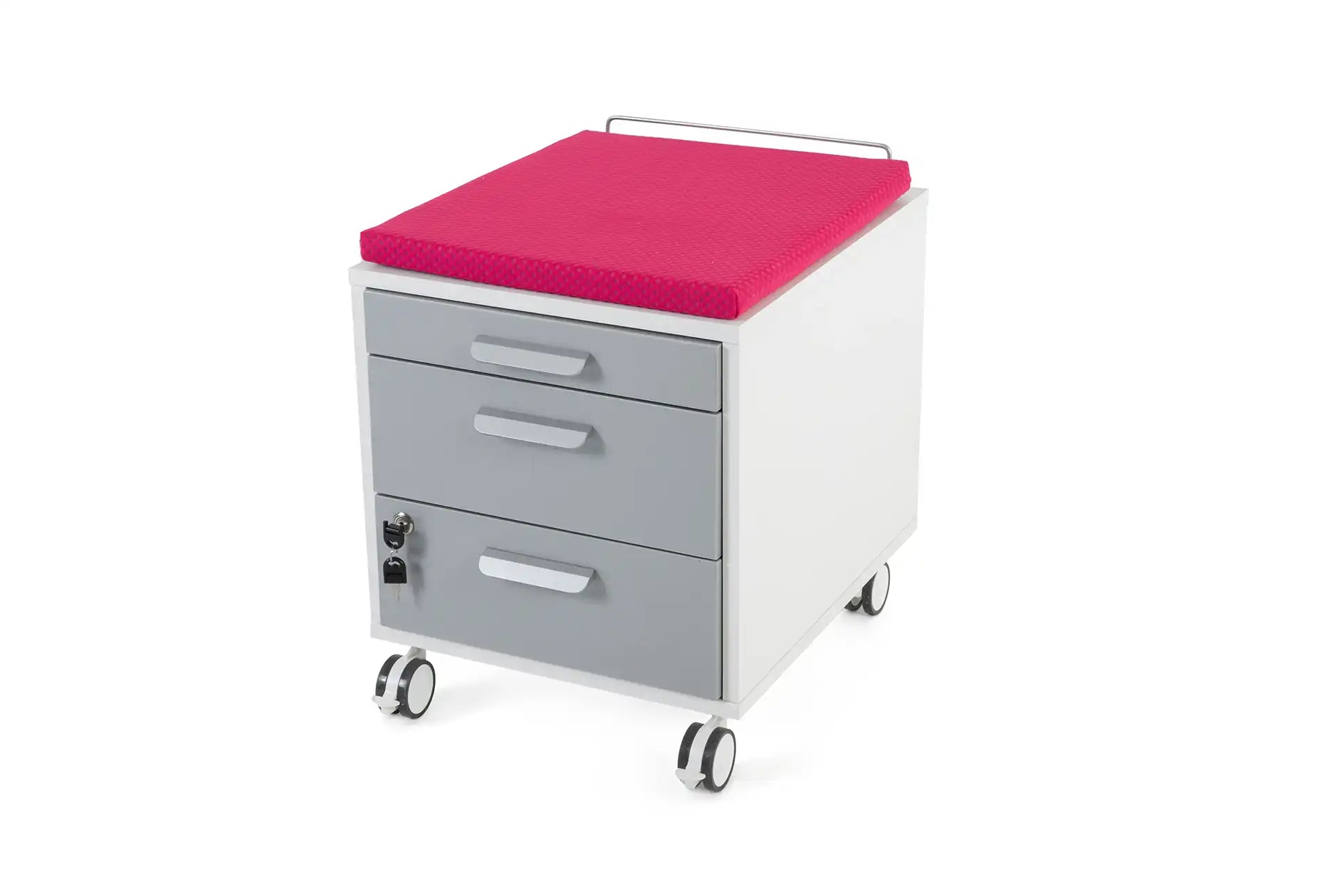 Vega File Cabinet White / Fuchsia
