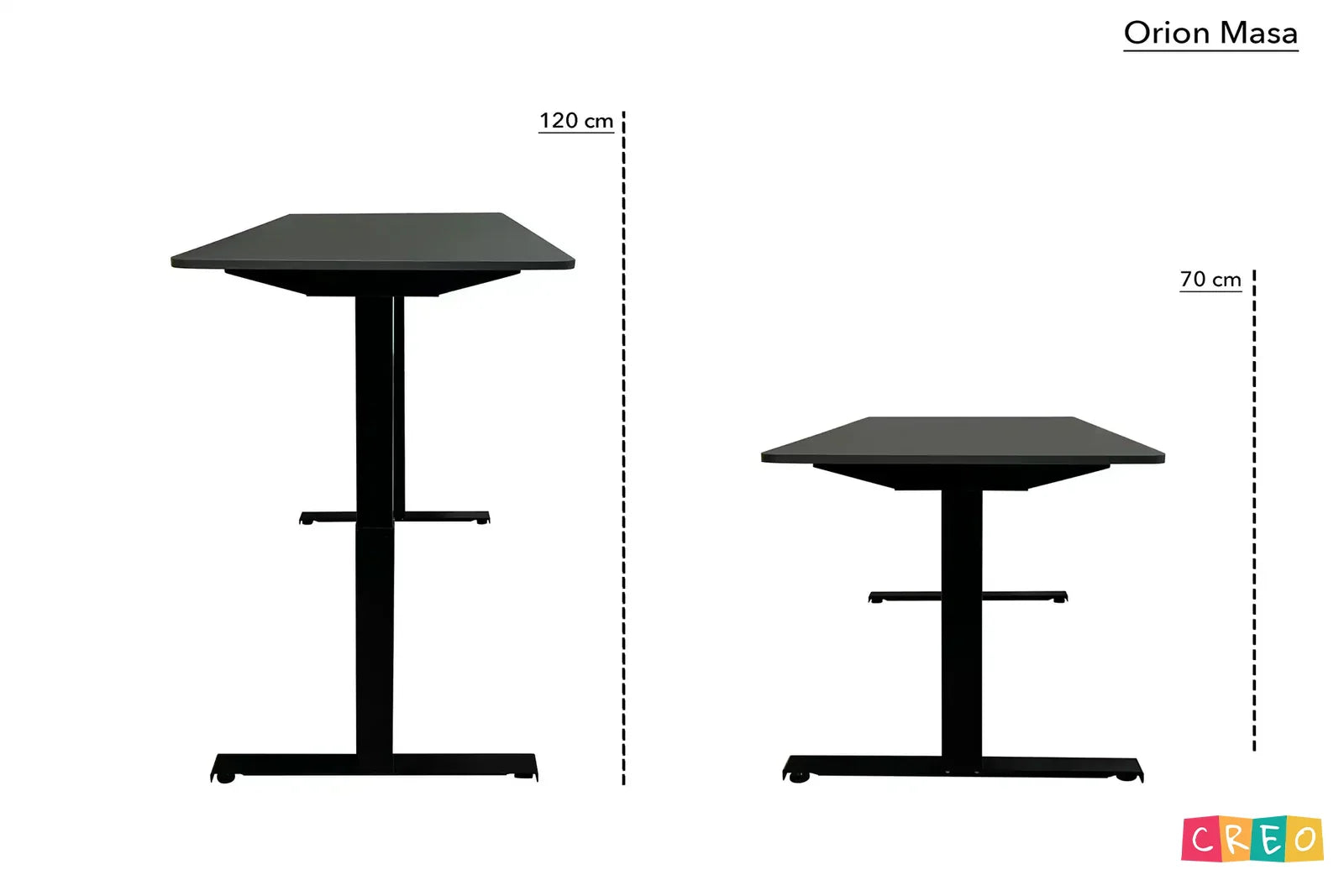 Orion Height-Adjustable Desk with Memory and Bluetooth Controller - Anthracite