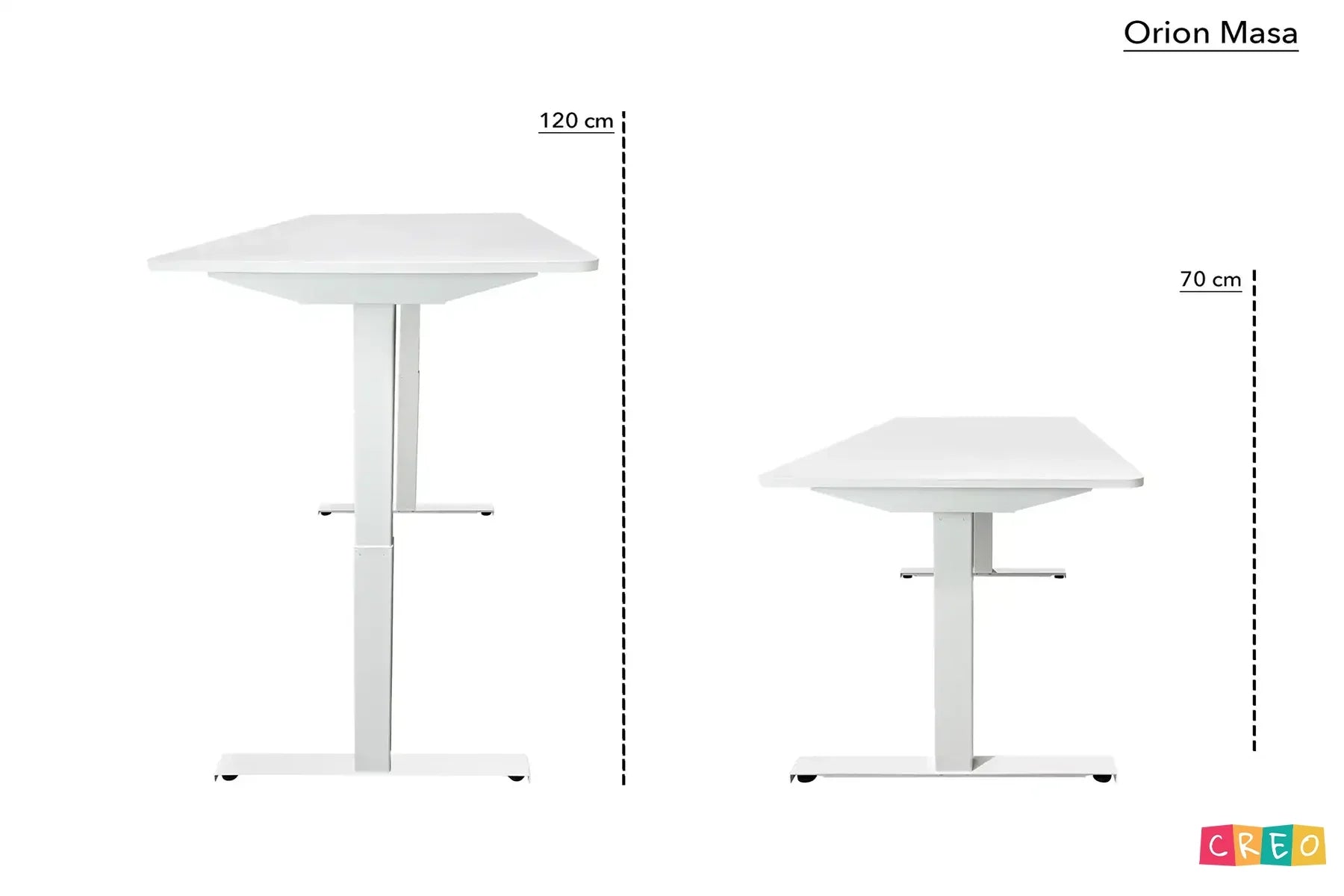 Orion Height-Adjustable Desk with Memory and Bluetooth Controller - White
