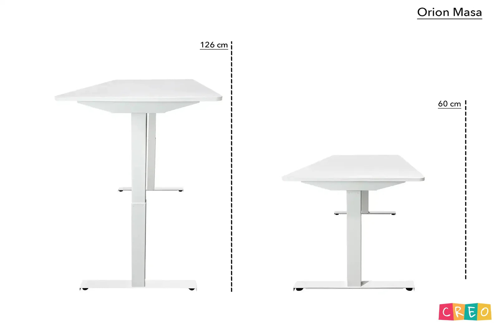 Orion Height-Adjustable Desk with Memory and Bluetooth Controller - White