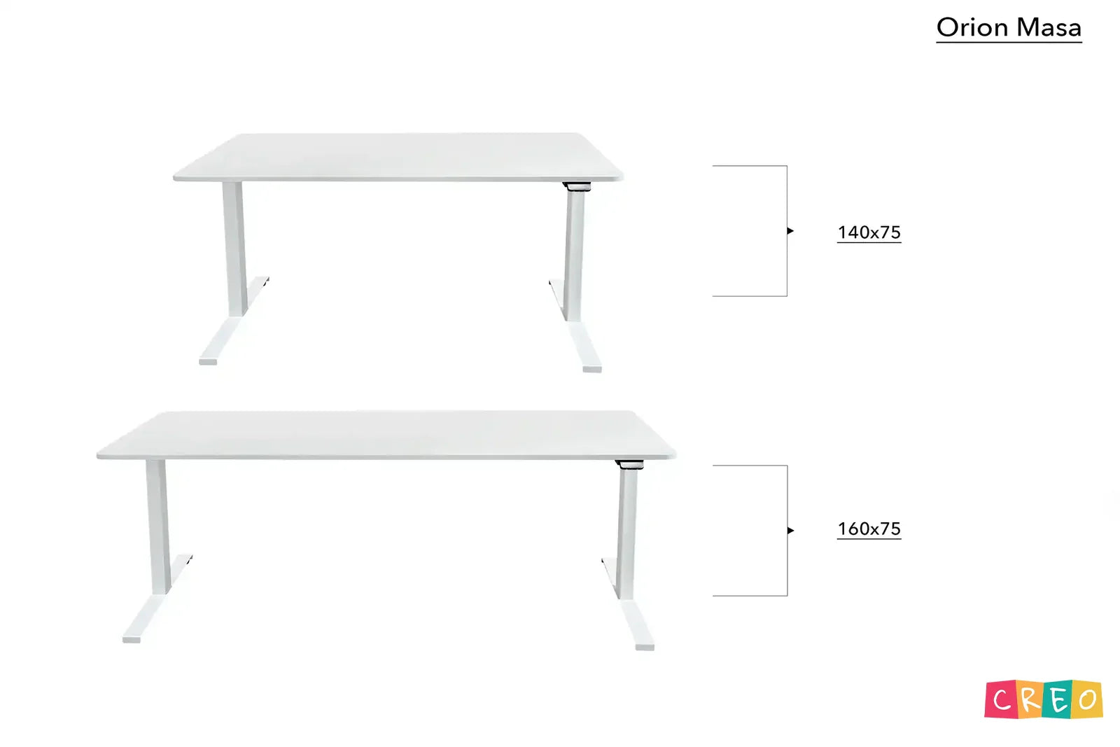 Orion Height-Adjustable Desk with Memory and Bluetooth Controller - White
