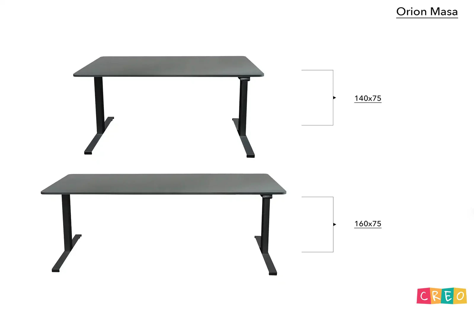 Orion Height-Adjustable Desk with Memory and Bluetooth Controller - Anthracite