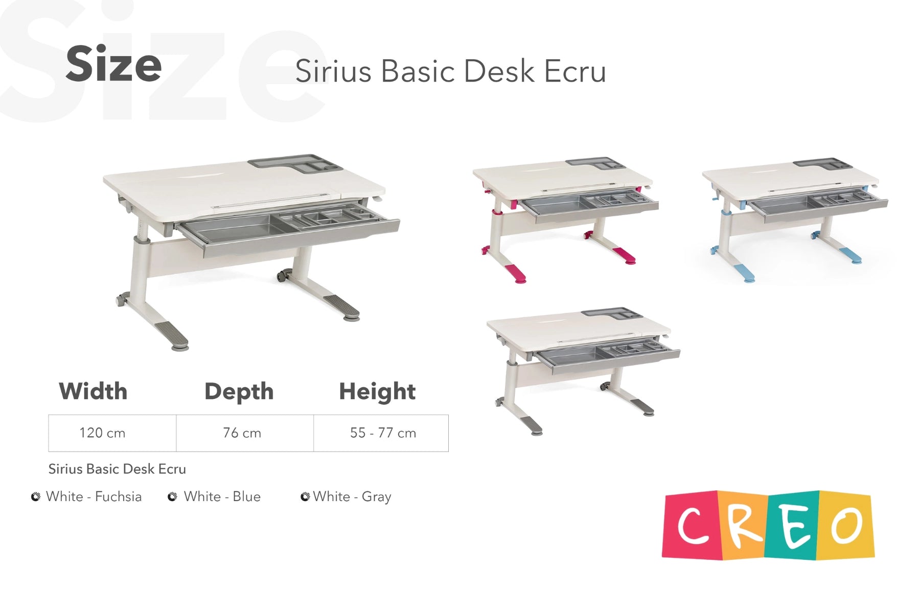 Sirius Basic Desk - Ecru / Gray