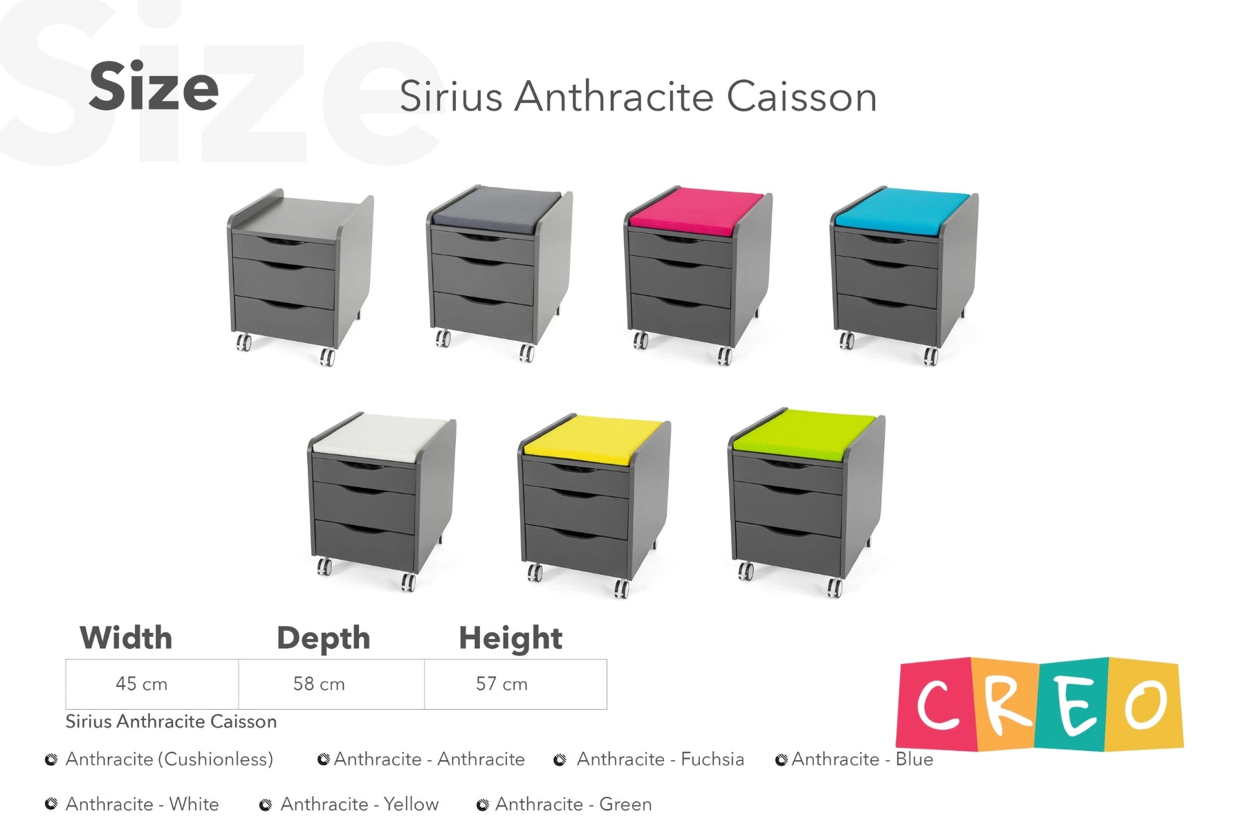 Sirius File Cabinet - Anthracite / Green