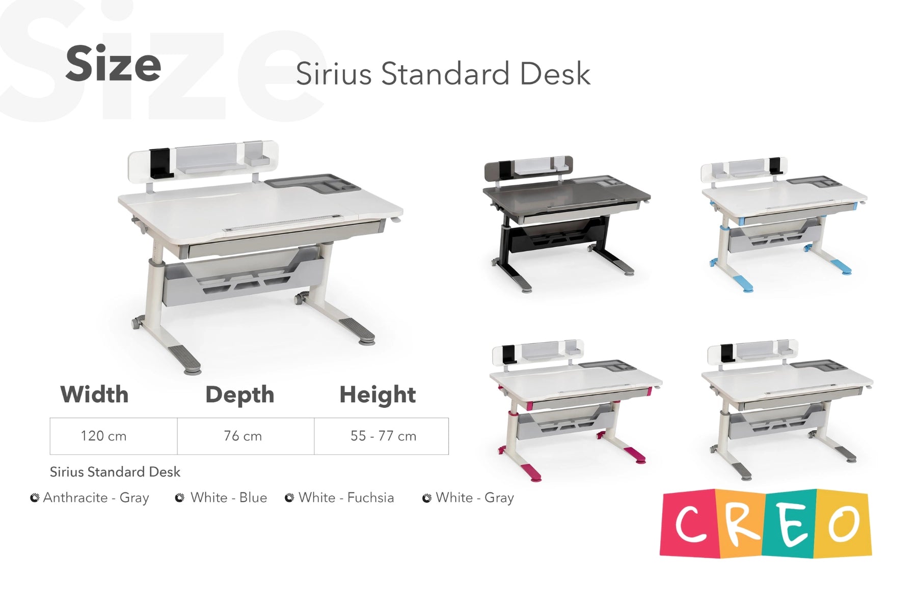 Sirius Standard Desk - Anthracite / Gray