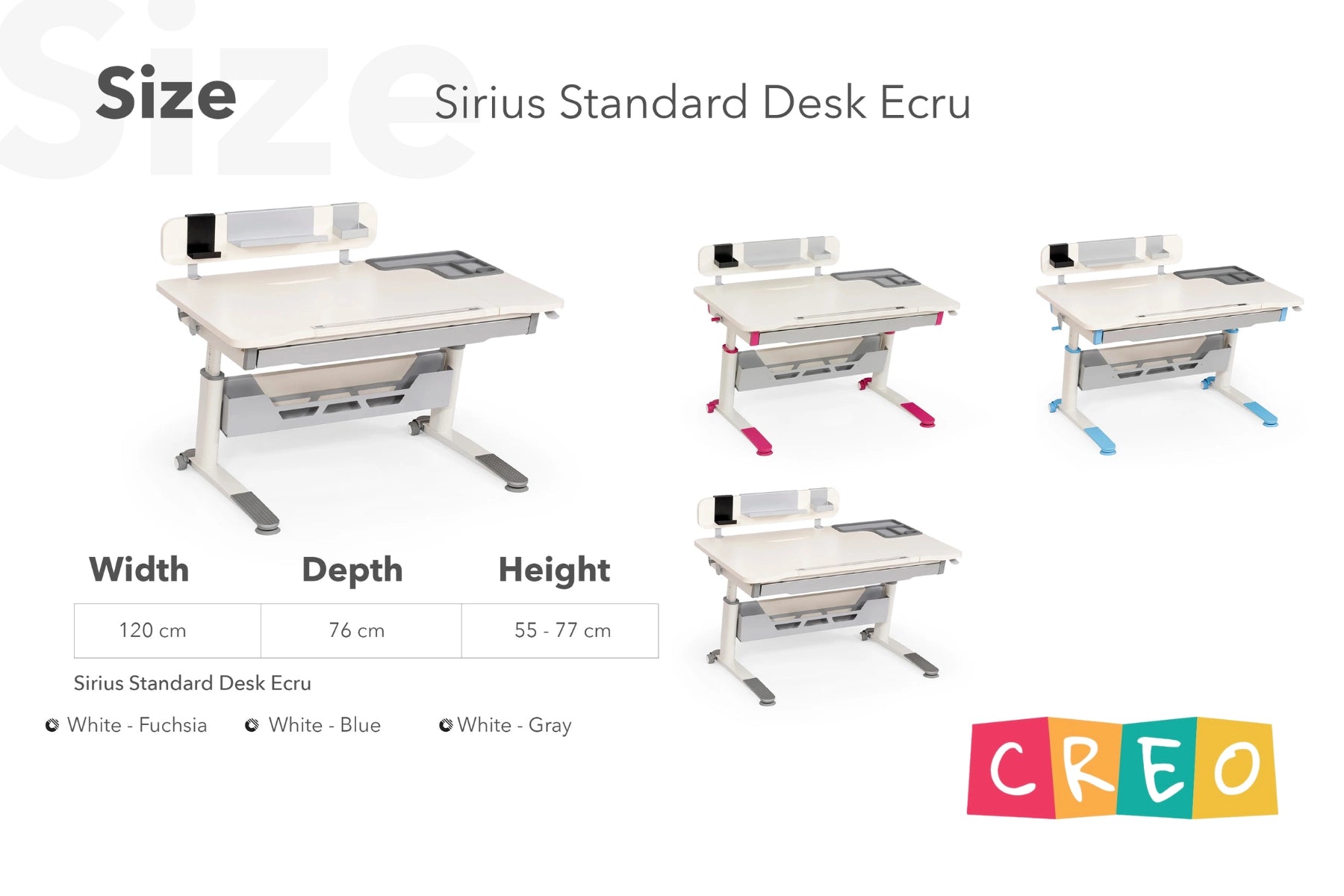 Sirius Standard Desk - Ecru / Blue