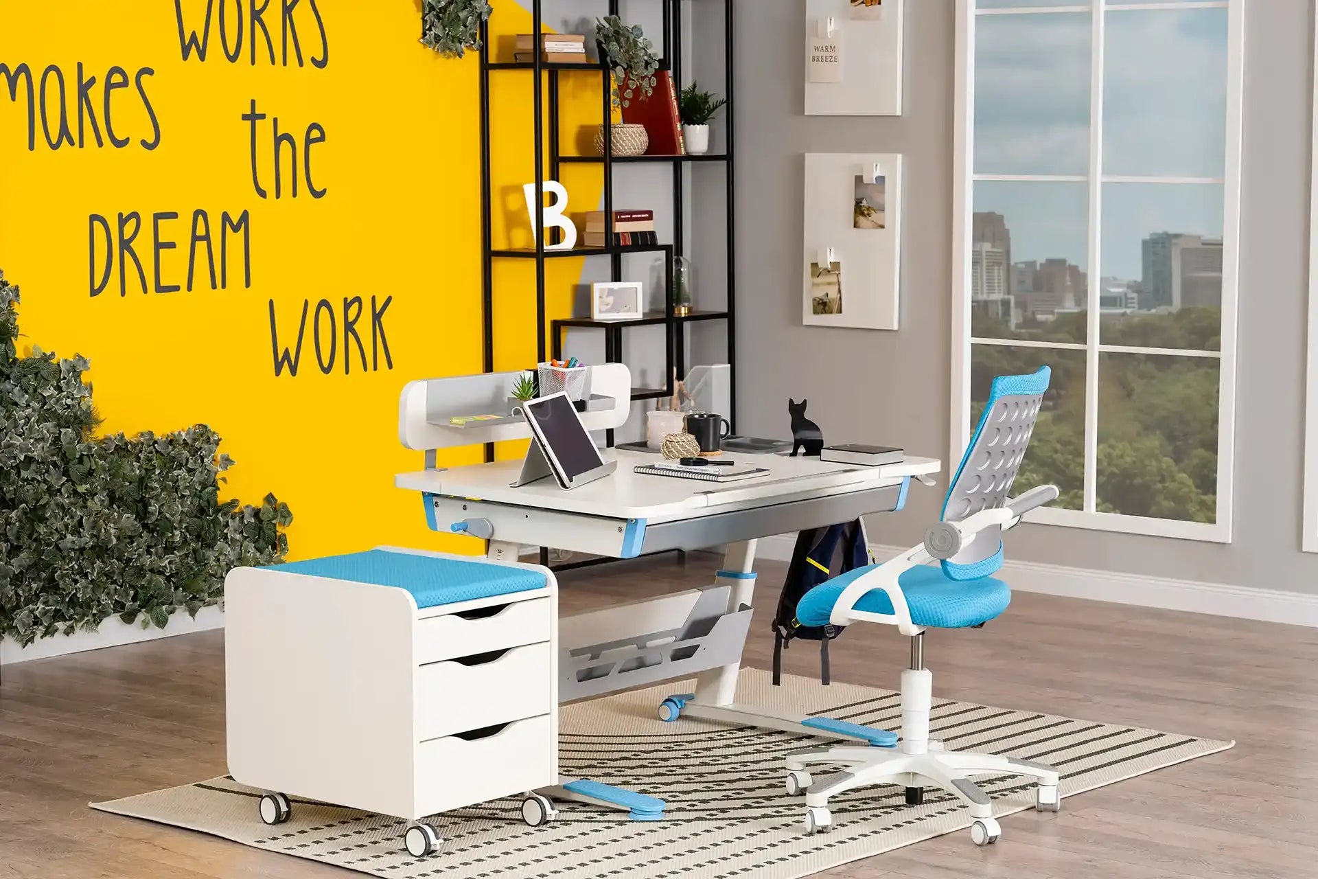 Sirius Deluxe Desk Set - Ecru / Blue