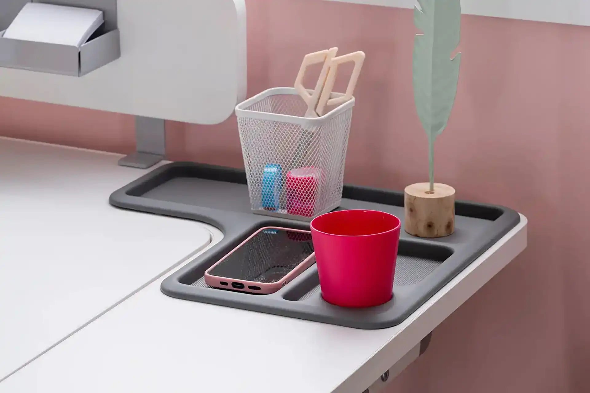 Sirius Simple Desk - White / Fuchsia