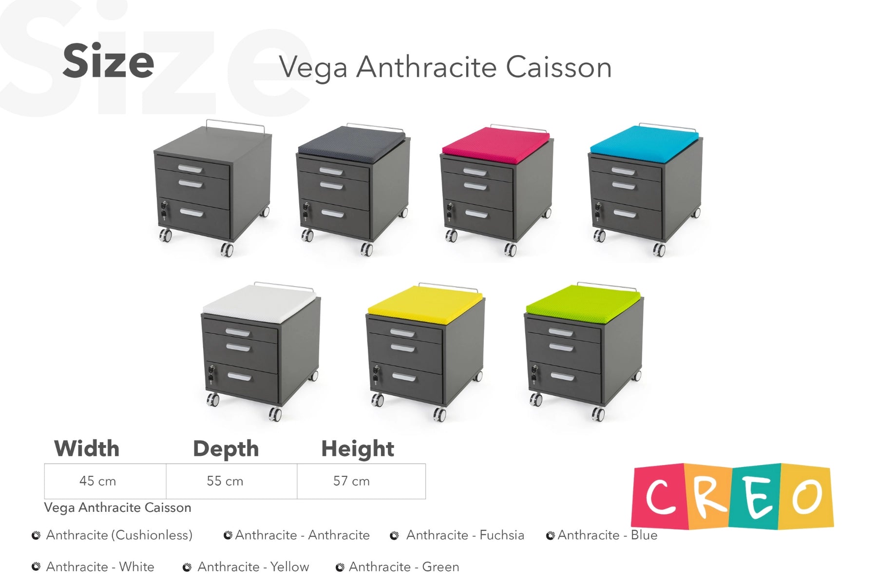 Vega File Cabinet Anthracite / Anthracite