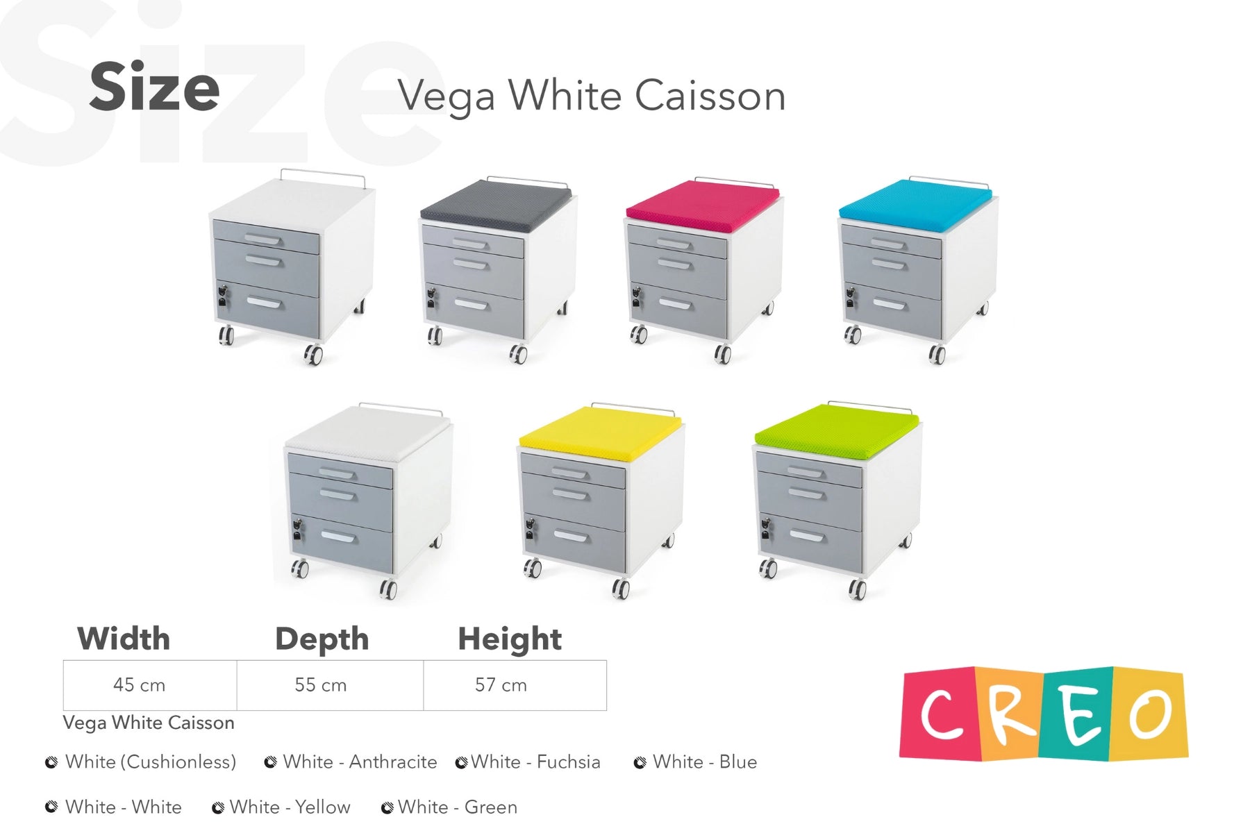 Vega File Cabinet White / Blue
