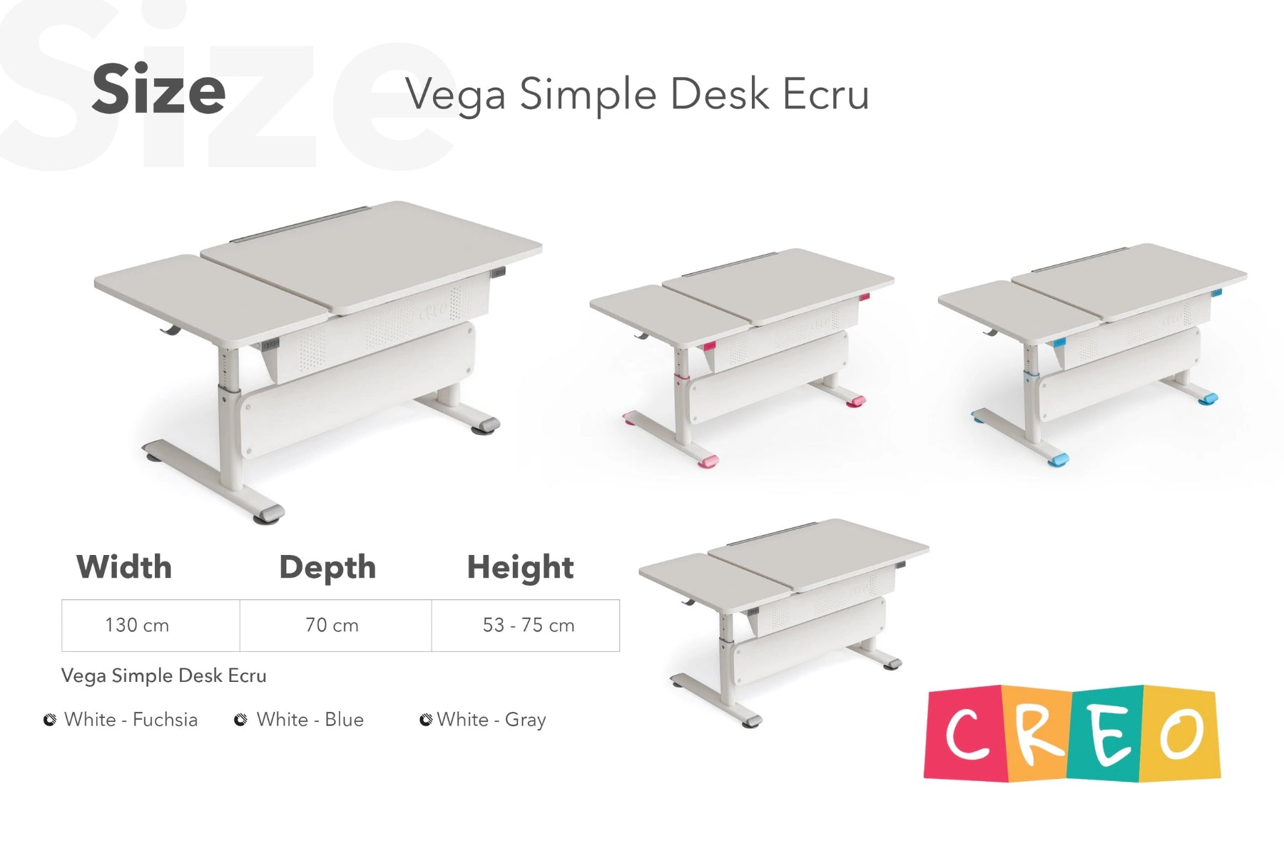 Vega Simple Desk - Ecru / Blue