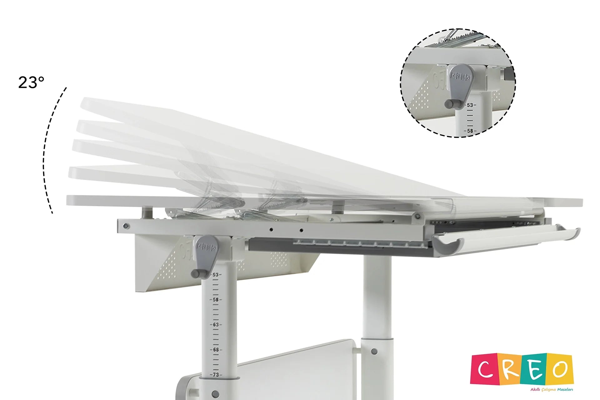 Vega Standard Desk - White / Fuchsia