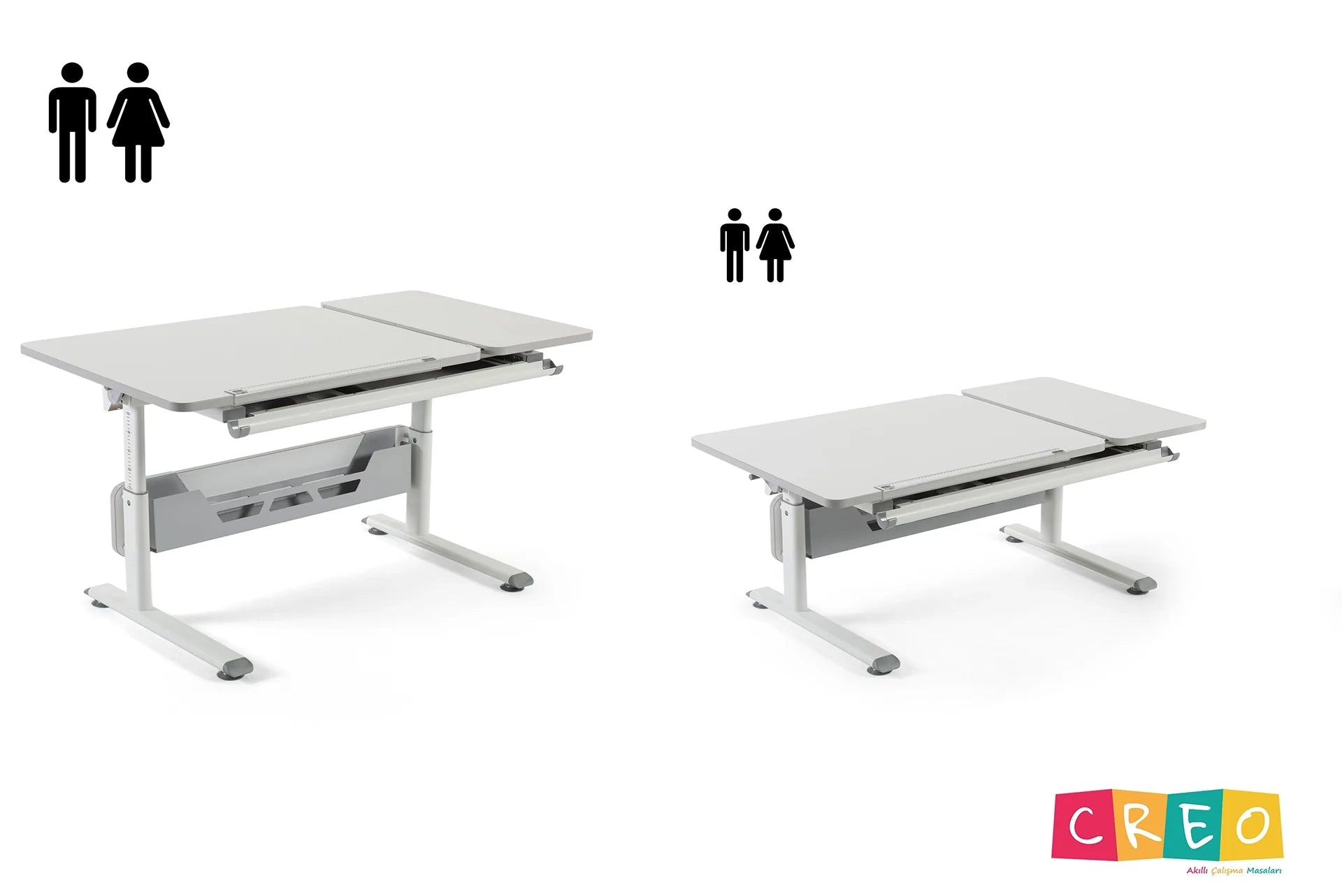 Vega Advanced Desk Set - White / Gray