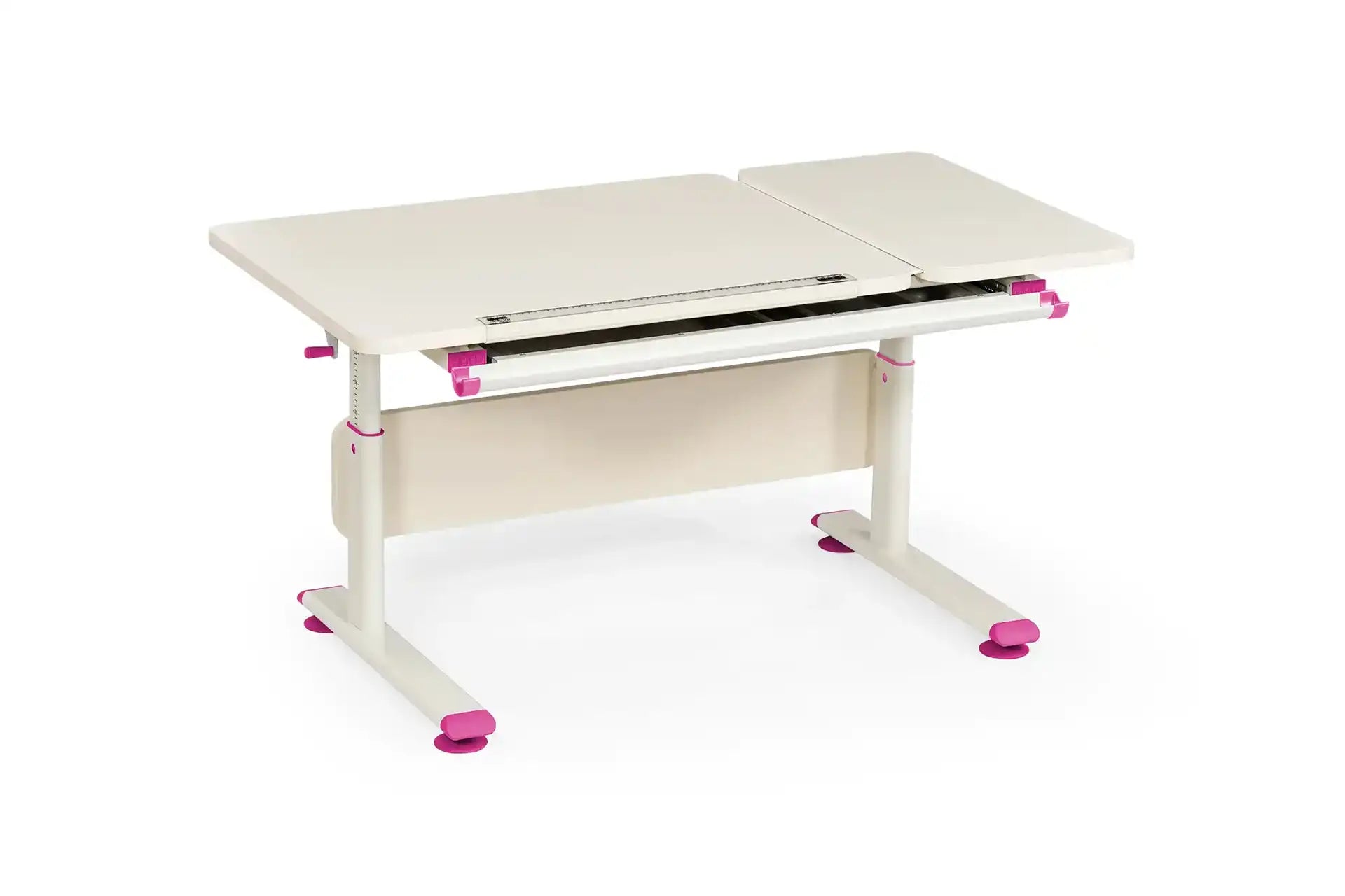 Vega Simple Desk - Ecru / Fuchsia