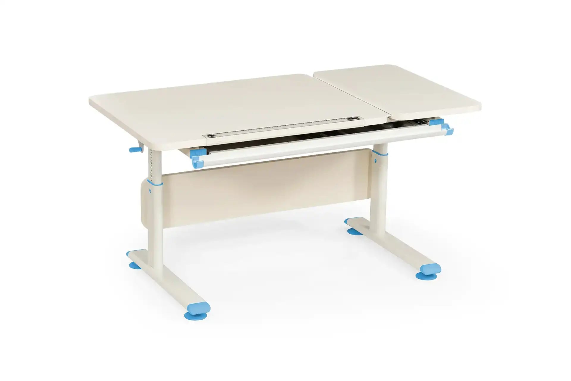 Vega Simple Desk - Ecru / Blue