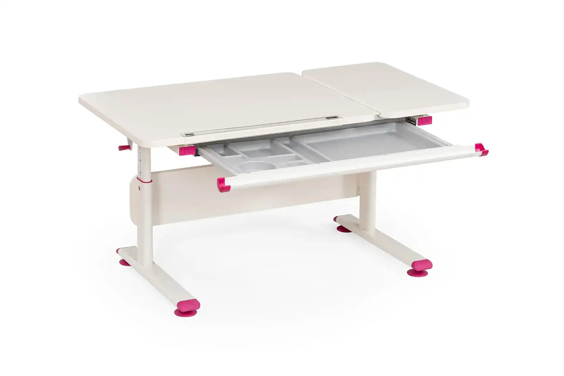 Vega Basic Desk - Ecru / Fuchsia