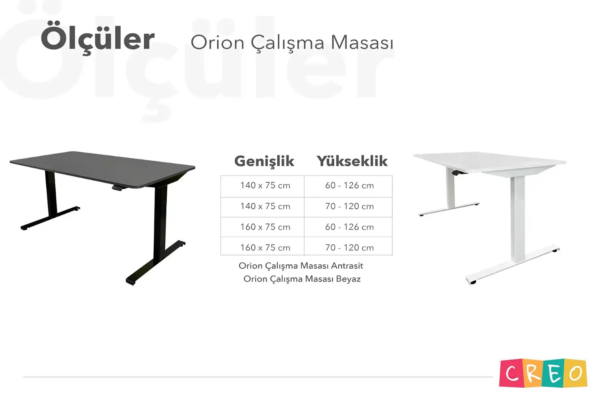 Orion Height-Adjustable Desk with Memory and Bluetooth Controller - Anthracite