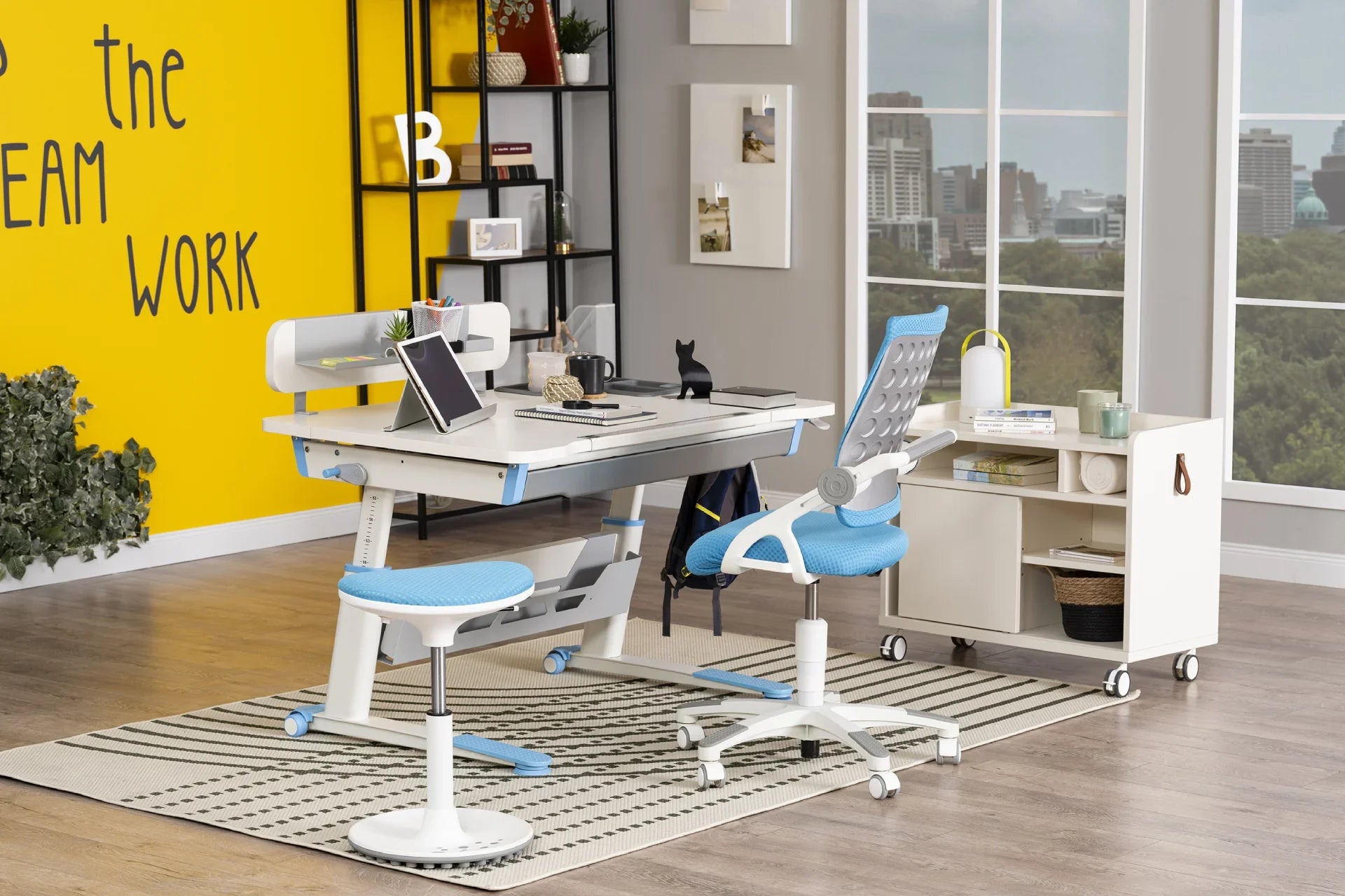 Sirius Premium Plus Desk Set - Ecru / Blue