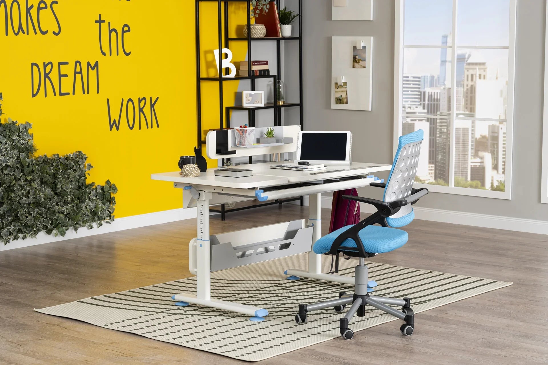 Vega Advanced Desk Set - Ecru / Blue