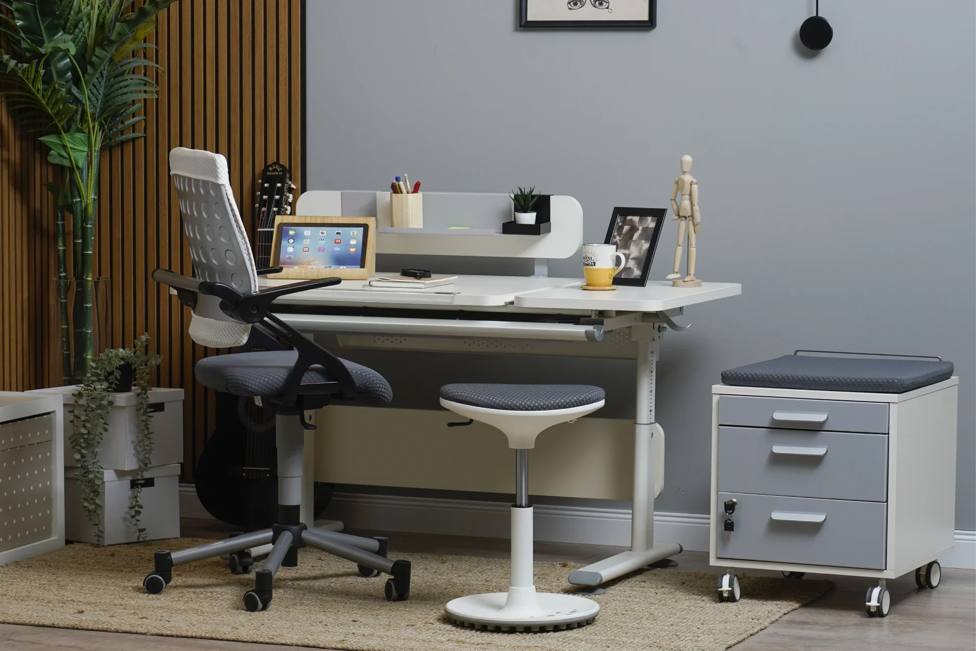 Vega Premium Desk Set - White / Gray